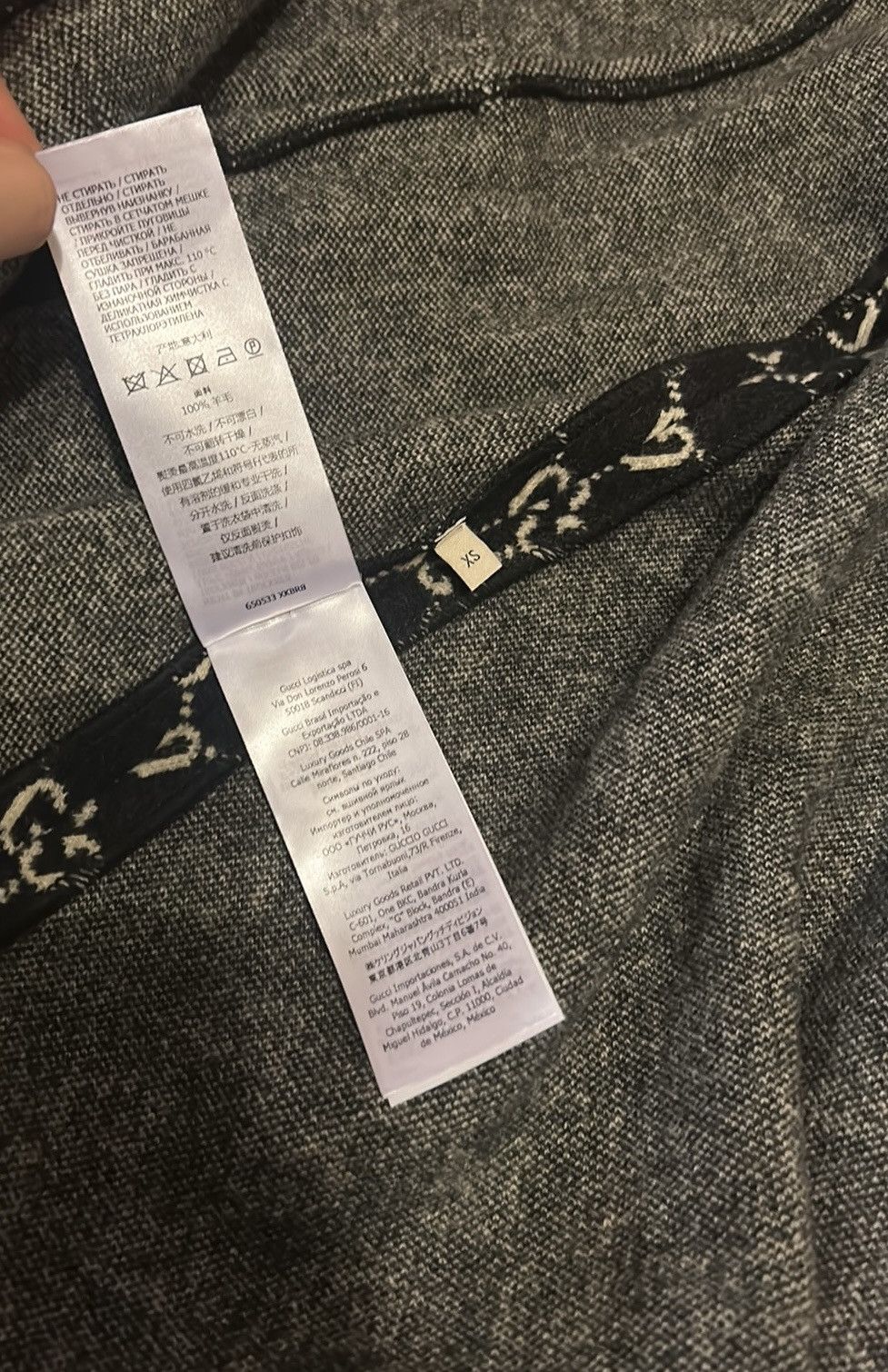 Gucci GUCCI GG Supreme Cape Wool Black White Cloak Size XS / US 0-2 / IT 36-38 - 9 Thumbnail