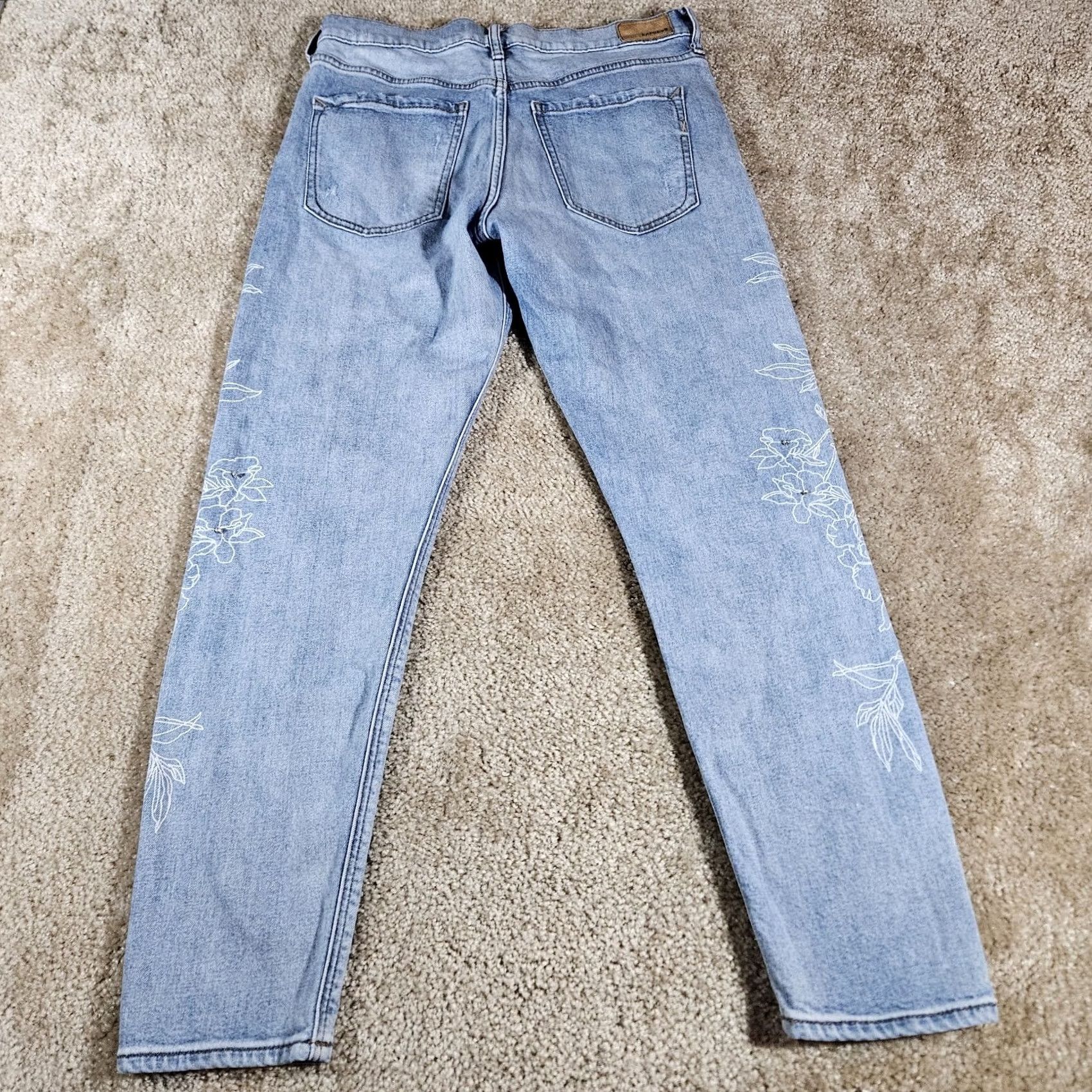Express Express Jeans Womens 4 Skinny High Rise Button Fly Distressed Denim Blue Casual Slim - Women's Jeans Size 27" / US 4 / IT 40 - 7 Thumbnail