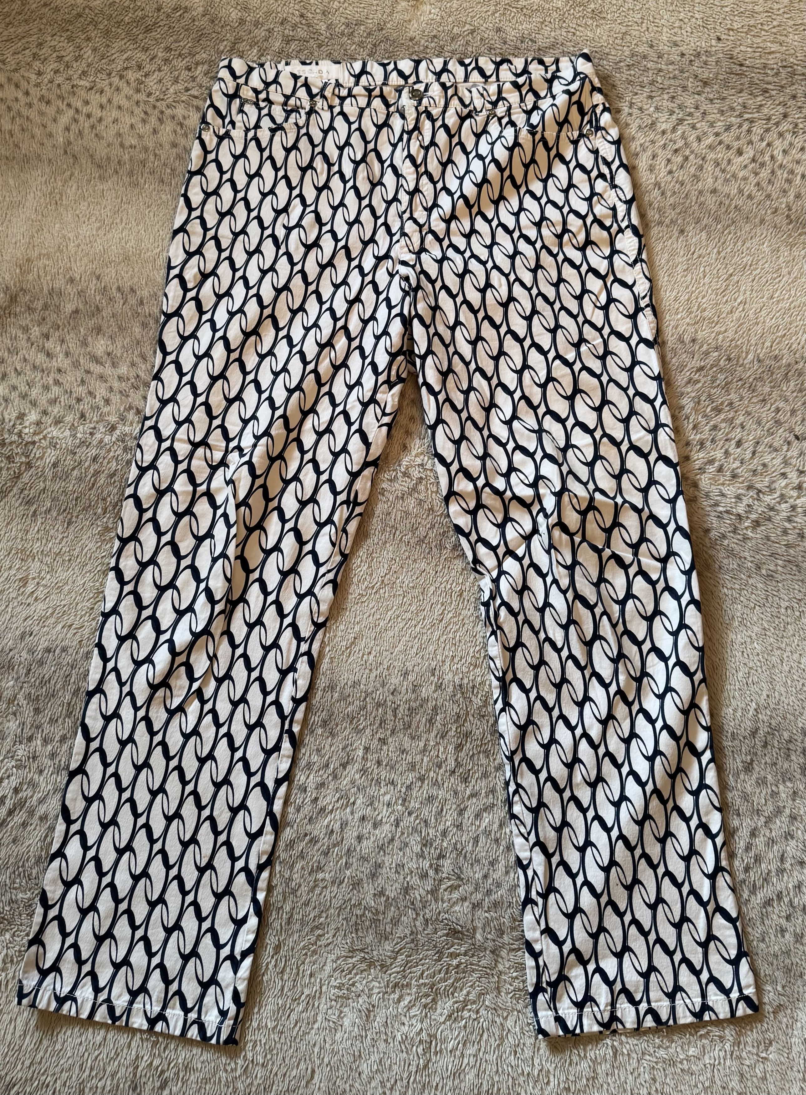Escada Escada Vintage 90s Monogram Grpahic Pants Size 28" / US 6 / IT 42 - 2 Thumbnail