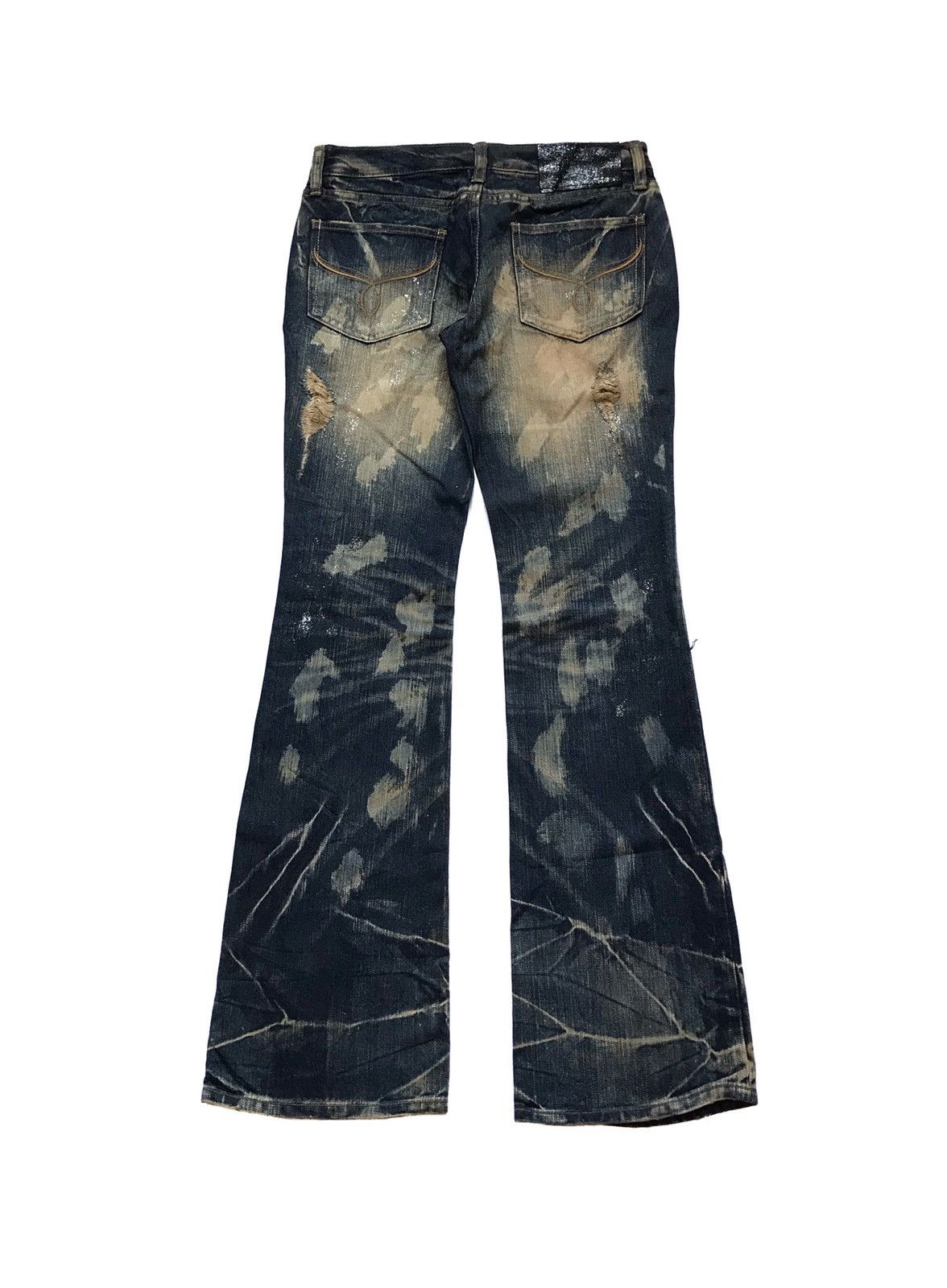 14th Addiction ERZAM FLARE DISTRESSED JEANS Size 28" / US 6 / IT 42 - 4 Thumbnail