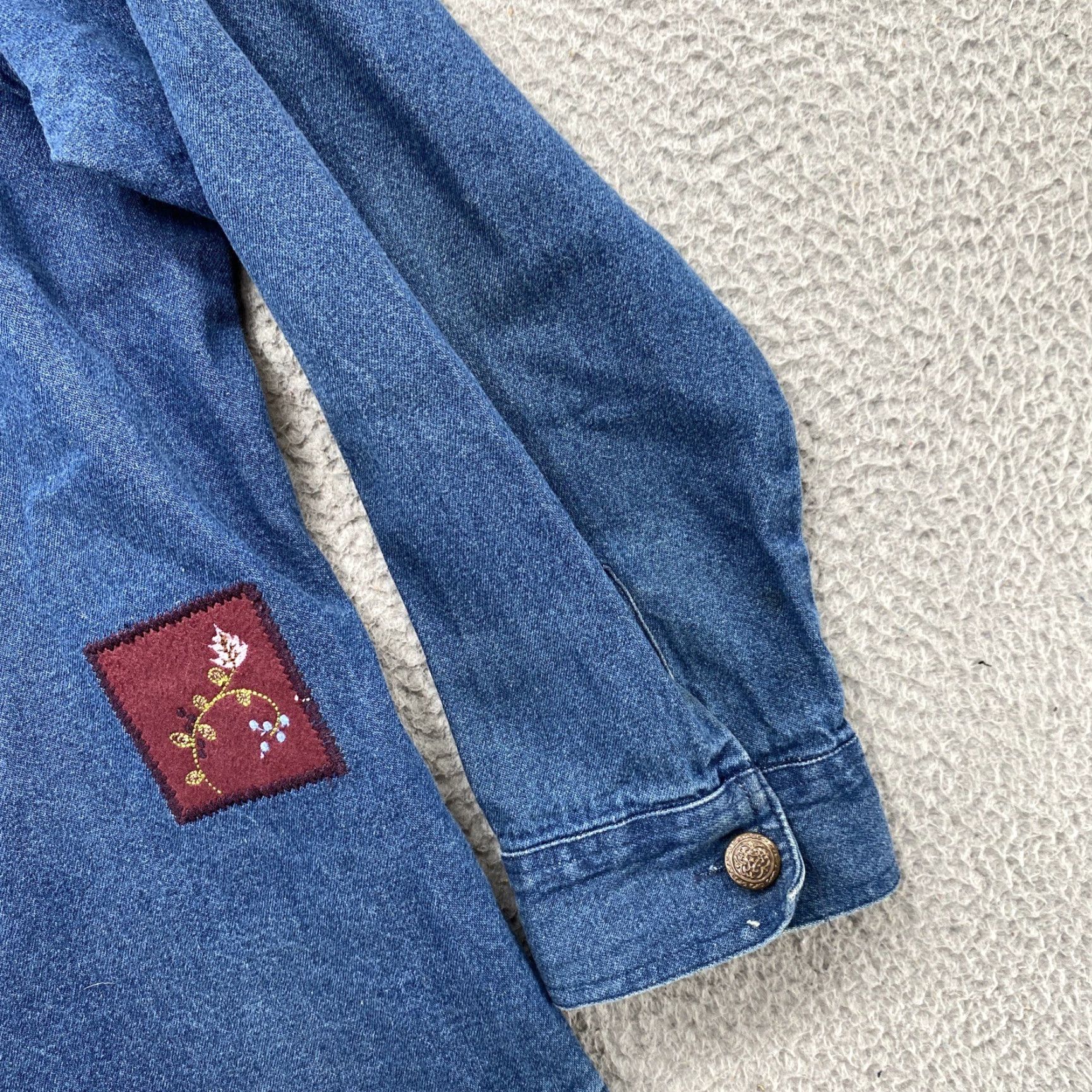 Denime North Crest Denim Full Zip Women's Jacket Embroidered Size 18 Plus Blue Fall 18/20W Womens Size XXL / US 16-18 / IT 52-54 - 3 Thumbnail