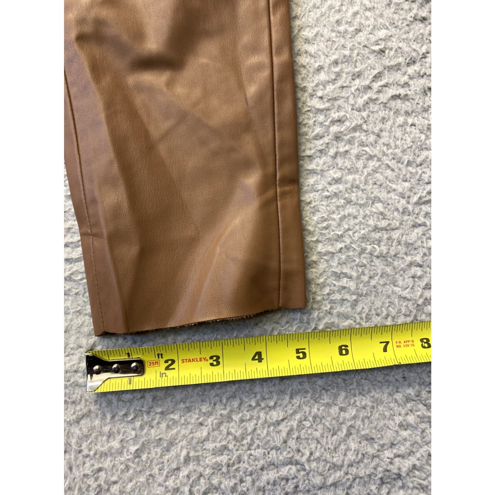 Zara NWOT Zara Faux Leather Hi-Rise Leggings Size Medium /Brown Blogger /34-94 Size 32" / US 10 / IT 46 - 7 Thumbnail