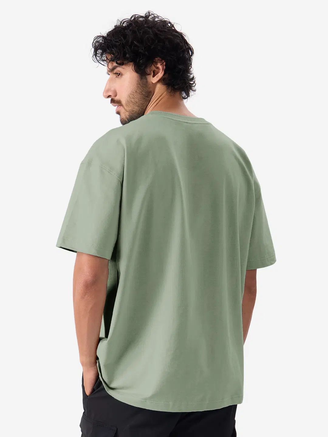 Designer Sage Green Oversized T-Shirts Size US S / EU 44-46 / 1 - 1 Thumbnail