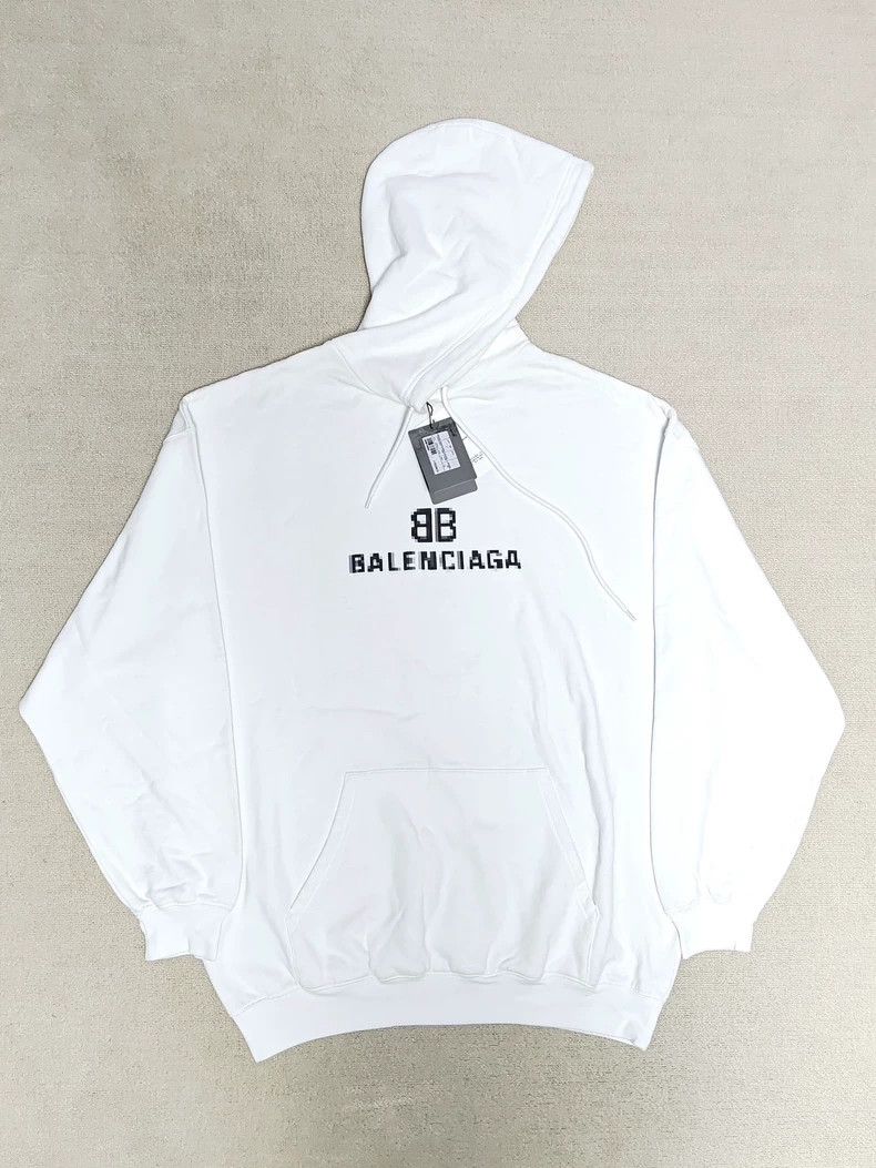 Balenciaga Balenciaga Double B Mosaic Blur Logo Hoodie Size US XS / EU 42 / 0 - 1 Thumbnail