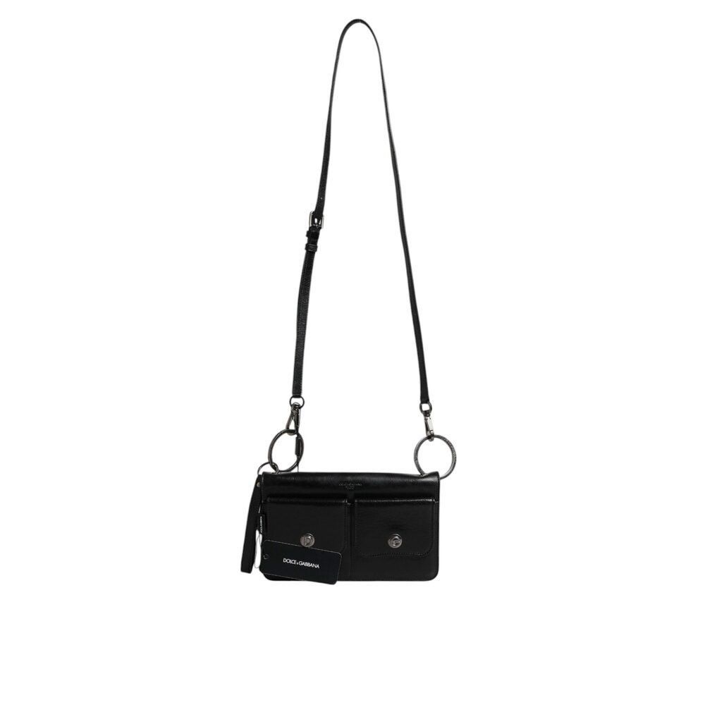 Dolce & Gabbana Dolce & Gabbana Black Leather Logo Purse Shoulder Crossbody Size ONE SIZE - 2 Thumbnail