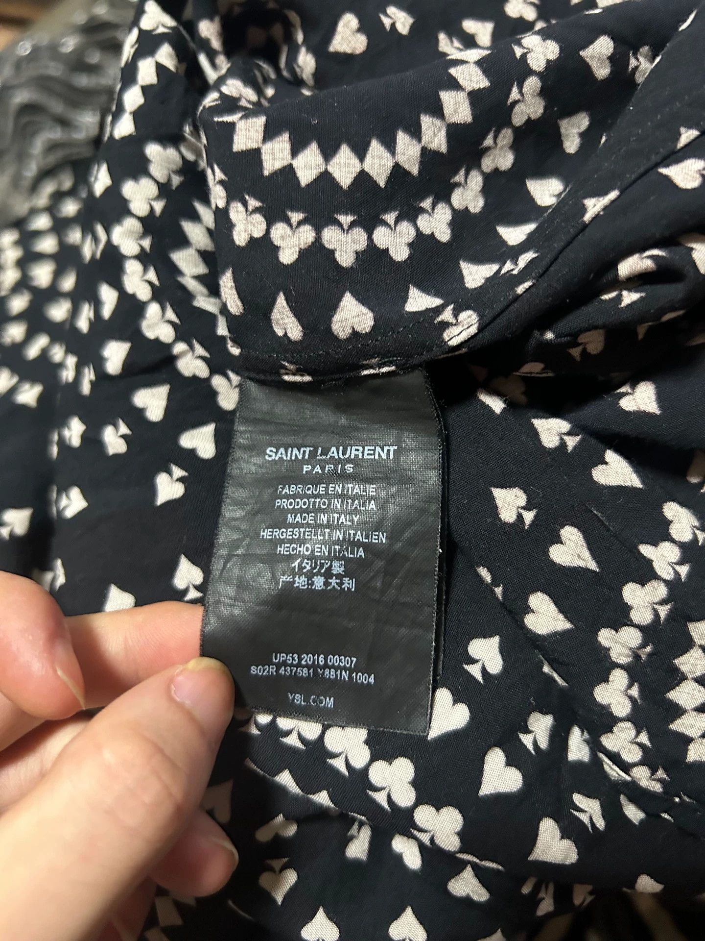 Saint Laurent Paris Saint Laurent 2016FW Heart Poker Shirt 38 Size US XXS / EU 40 - 6 Thumbnail