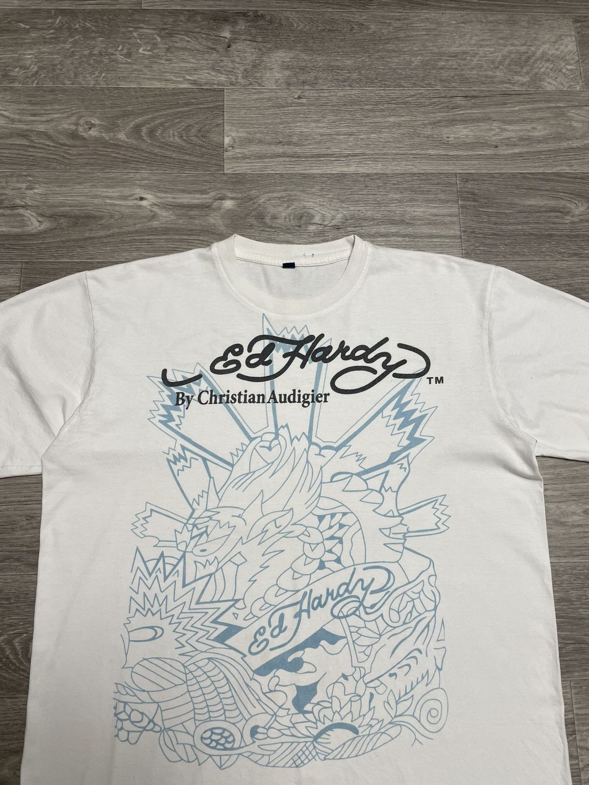 Ed Hardy Vintage Ed Hardy By Christian Audigier White T-Shirt Y2K Size US XXL / EU 58 / 5 - 3 Thumbnail