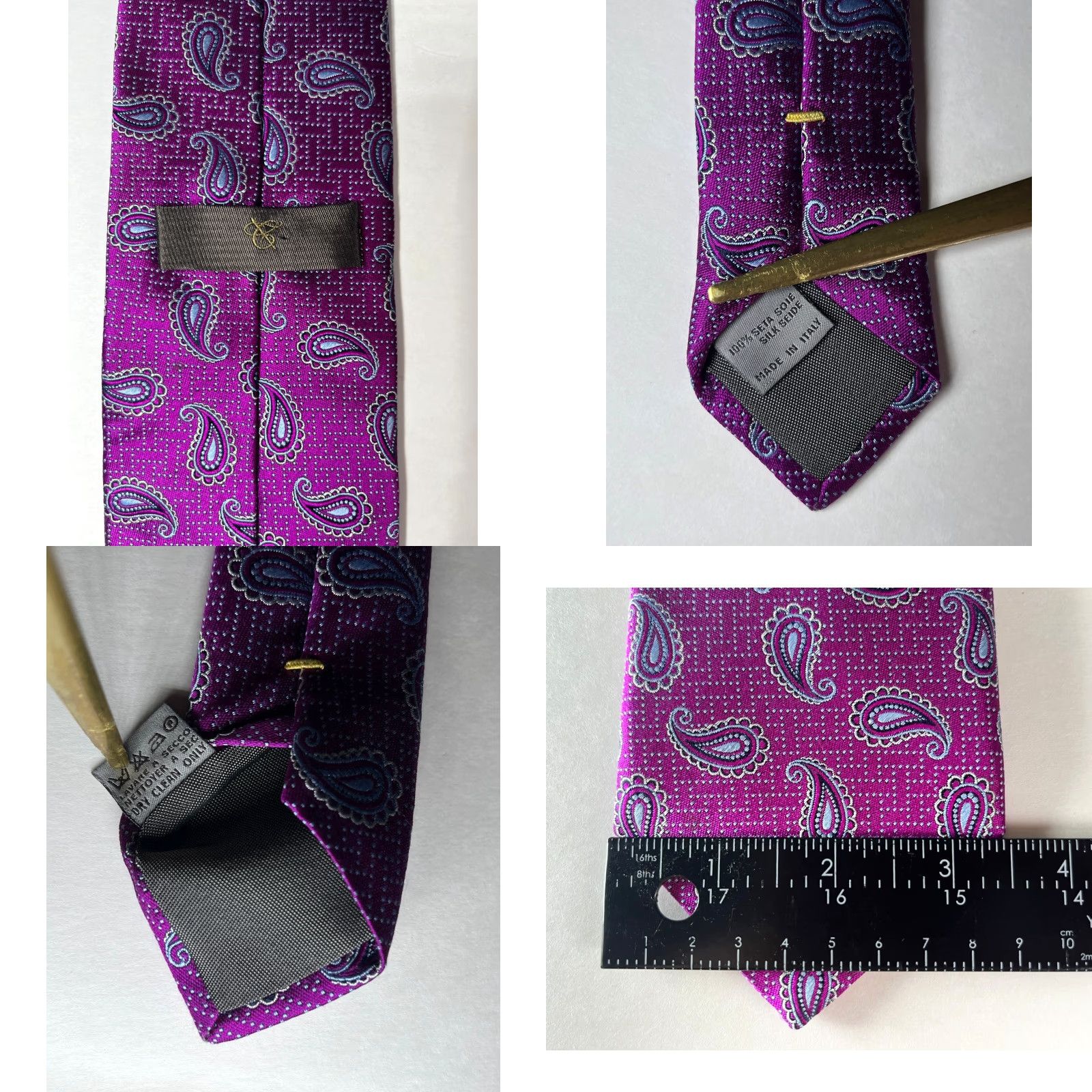 Canali VINTAGE Canali Paisley Silk Tie Pink Made in Italy Mens Shirt? Size ONE SIZE - 8 Thumbnail