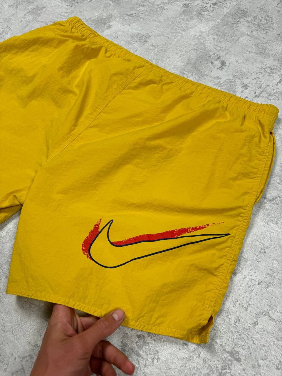 Nike RARE Vintage Nike Yellow Shorts Big Logo Size XL Size US 37 - 10 Thumbnail