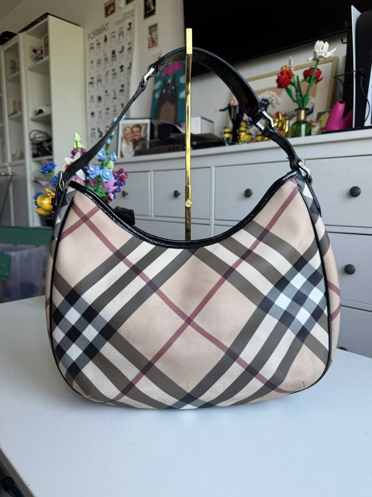 Burberry × Designer Vintage y2k Burberry London nova check hobo