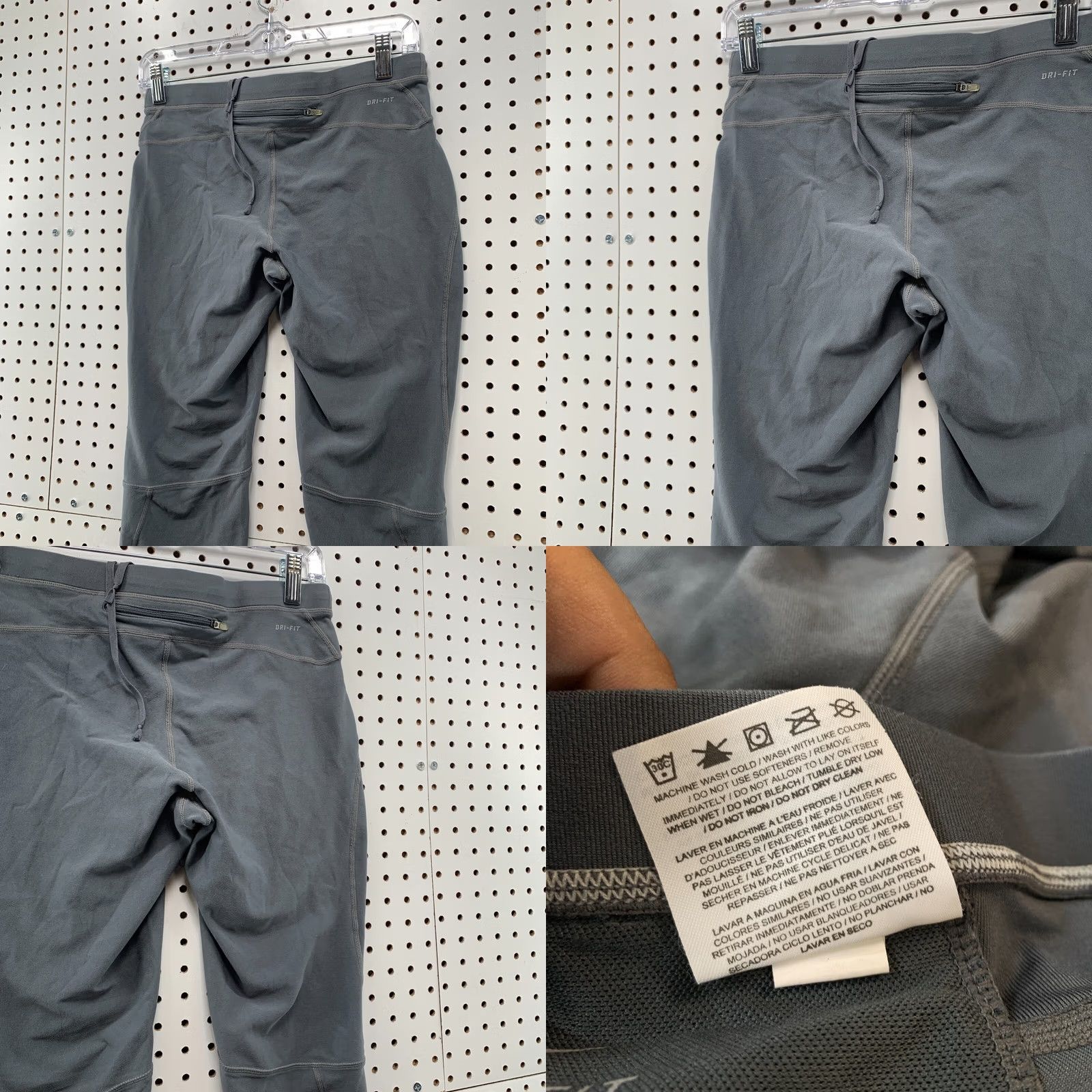 Nike Nike Dri-FIT Leggings Women's Small Gray Zip Pocket Ankles Activewear Shoes? Size 28" / US 6 / IT 42 - 9 Thumbnail