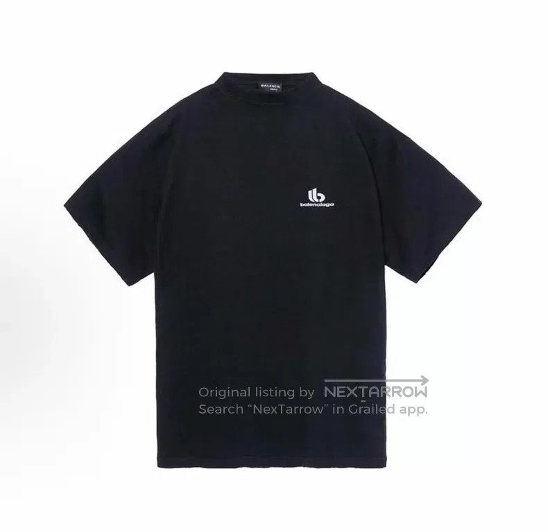 Balenciaga Balenciaga Embroidered Destroyed Black Short Sleeve T-Shir Size US L / EU 52-54 / 3 - 1 Thumbnail