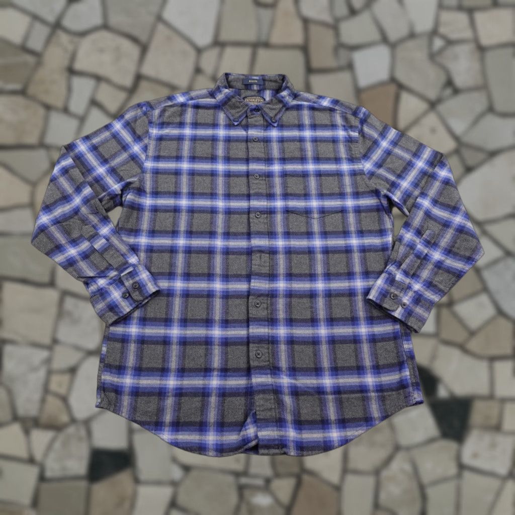 Pendleton Pendleton Shirt Mens Medium Blue Plaid Mason Flannel Button-Down Outdoors Size US M / EU 48-50 / 2 - 1 Thumbnail