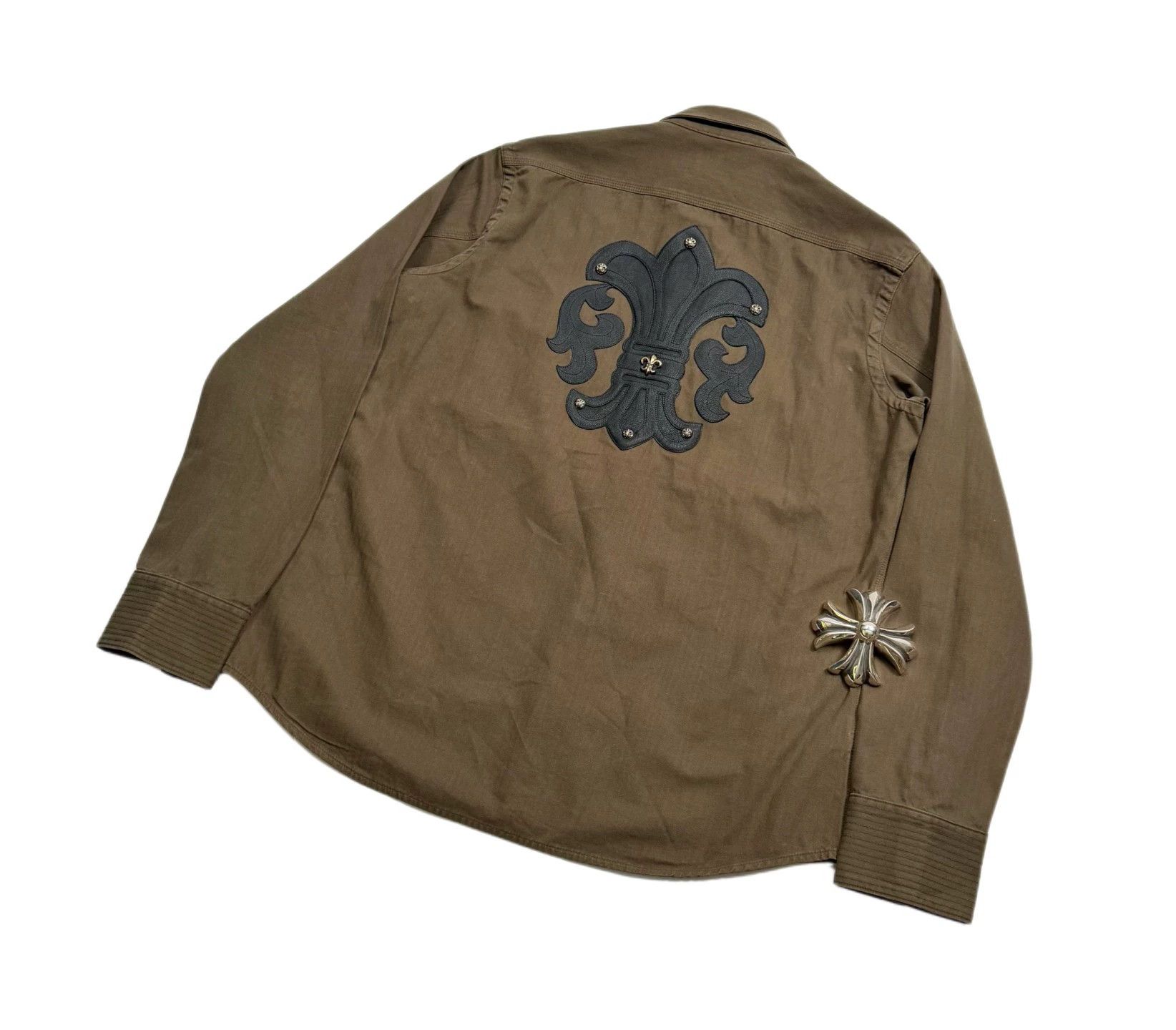 Chrome Hearts chrome hearts olive green flower patch shirt Size US XXL / EU 58 / 5 - 2 Thumbnail