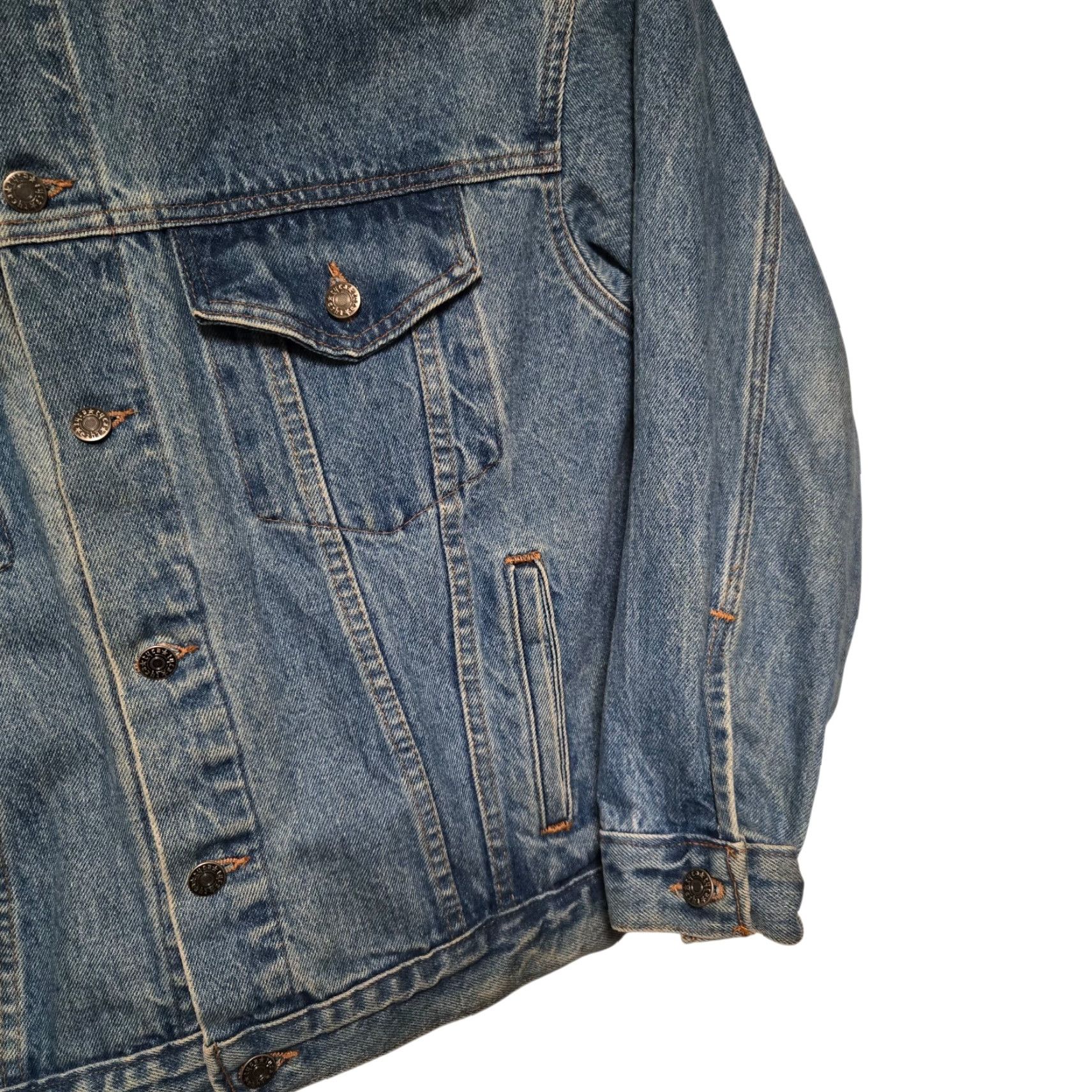 Vintage Vtg Rolling Rock Beer Jacket Mens M Denim Jean Made in USA 1980s Jacket Size US 31 - 4 Thumbnail