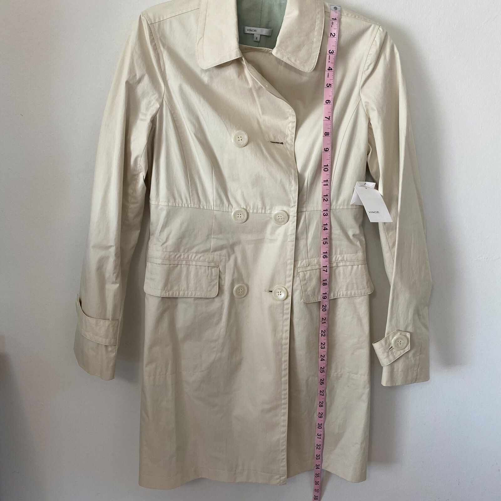 Vince NWT Vince Cream Fitted Utility Duster Jacket Sage Lining 6 Size M / US 6-8 / IT 42-44 - 10 Thumbnail