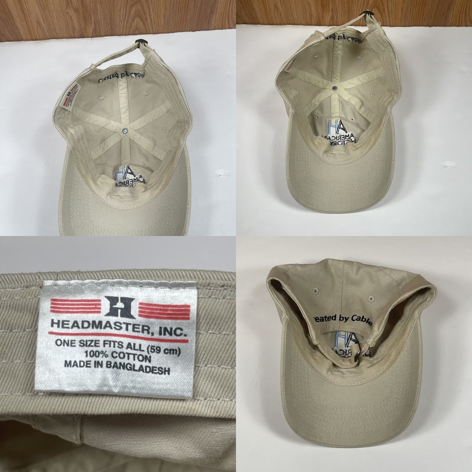 Vintage HeadMaster American History TV Adult Adjustable StrapBack Baseball HatCap Beige Size ONE SIZE - 8 Thumbnail