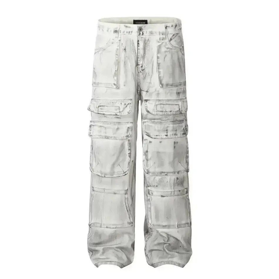 Japanese Brand Design Multi Pockets Washed Dirty Cargo Pants Size US 32 / EU 48 - 6 Thumbnail