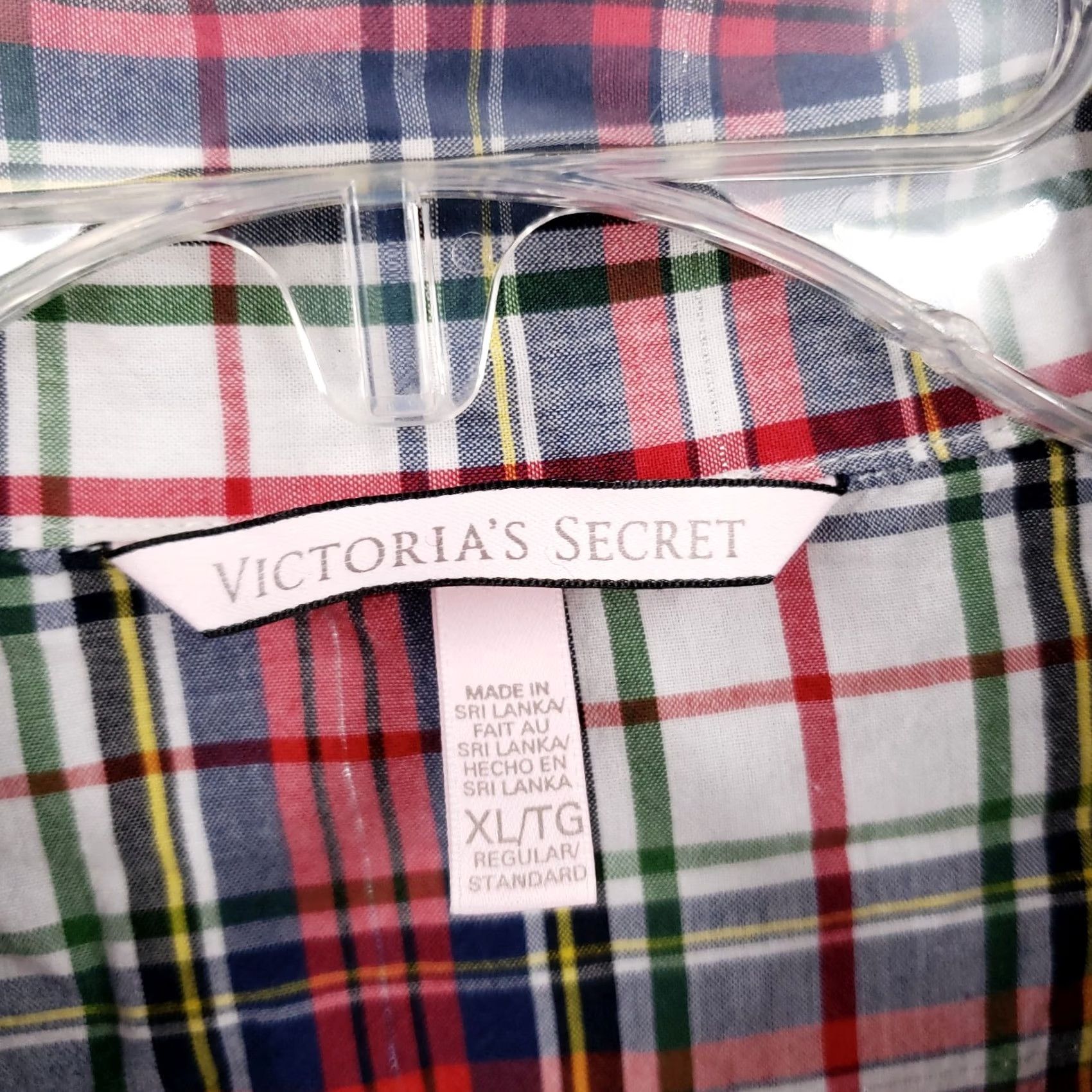 Victoria's Secret Victoria's Secret Pajama Top Women's XL Red Cotton Plaid Button Up Sleepwear Tartan Cotton Blend Size XL / US 12-14 / IT 48-50 - 7 Thumbnail