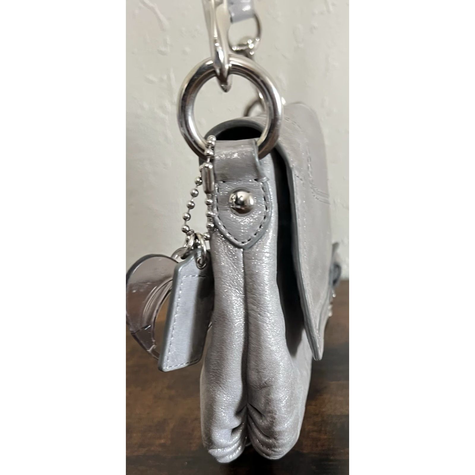 Coach Coach Layla Shoulder Bag Small Silver Leather Women Jazz Graphic D1182-18160 Size ONE SIZE - 7 Thumbnail