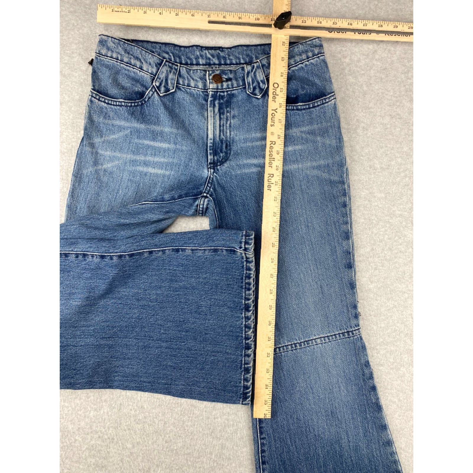 Ralph Lauren Ralph Lauren Jeans Womens 4 Knee Seam Flare Horseshoe Belt Loop Vintage Denim RL Jeans Size 27" / US 4 / IT 40 - 4 Thumbnail