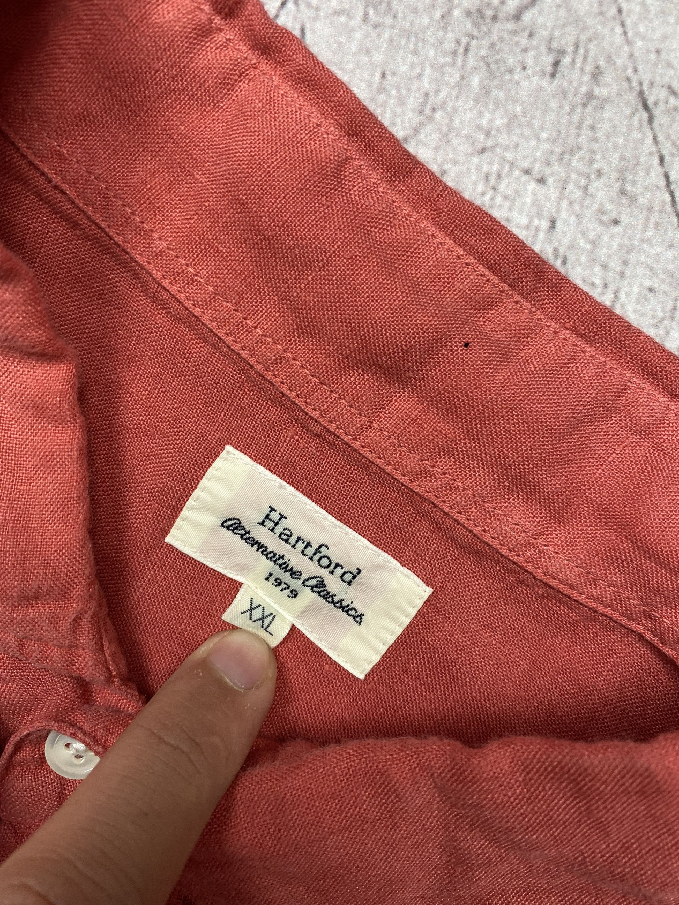 Hartford × Vintage Hartford Vintage Mens Linen Long Sleeve Shirt Size US XXL / EU 58 / 5 - 4 Thumbnail