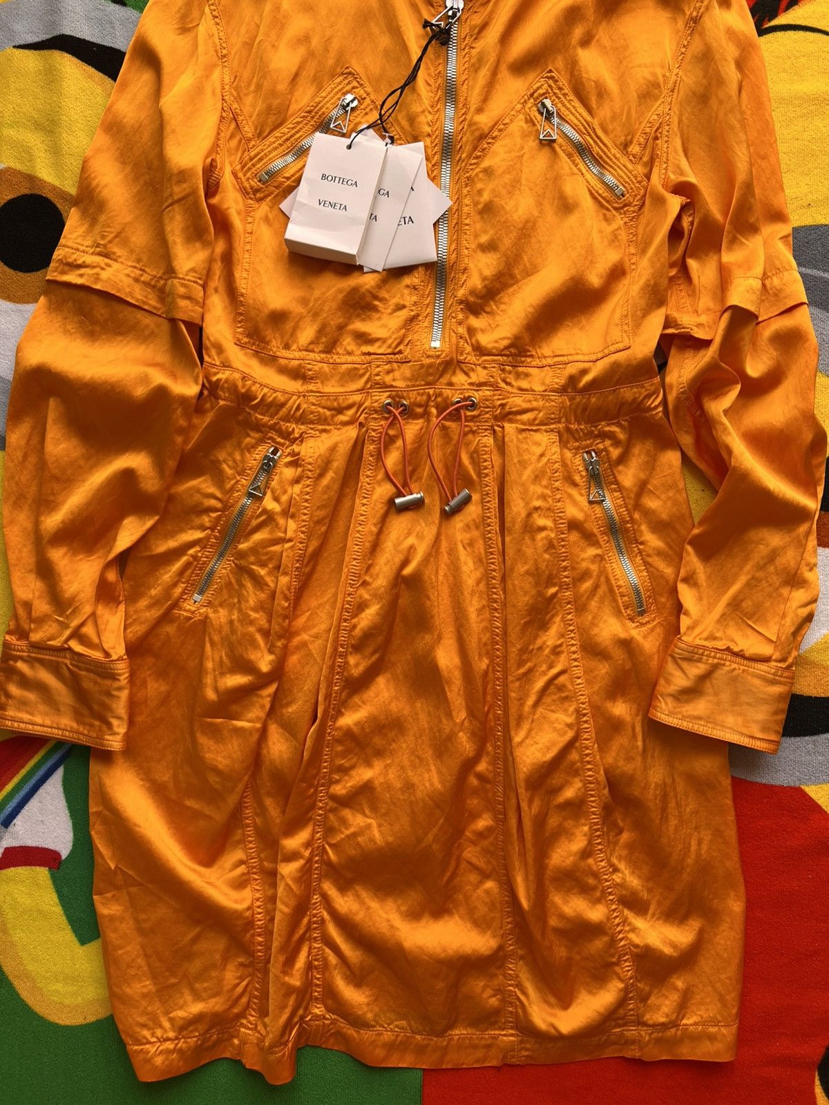 Bottega Veneta XS -S Bottega Veneta Fluid Satin Parka Dress Orange 36 shirt Size XS / US 0-2 / IT 36-38 - 6 Thumbnail