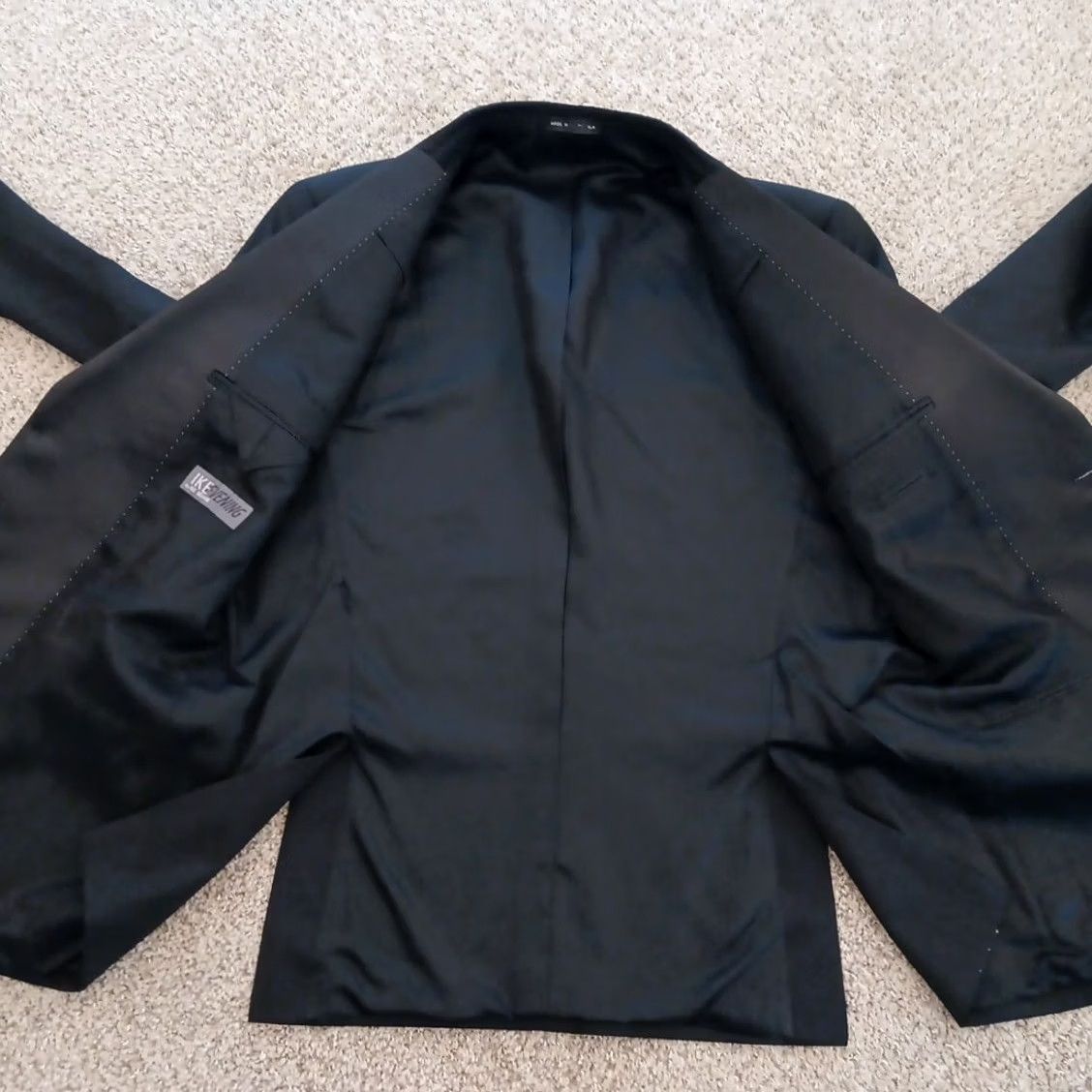 Ike Behar Ike Behar Tuxedo Shirt Mens 42 Black Wool Two Button Double Vent Size 42R - 7 Thumbnail