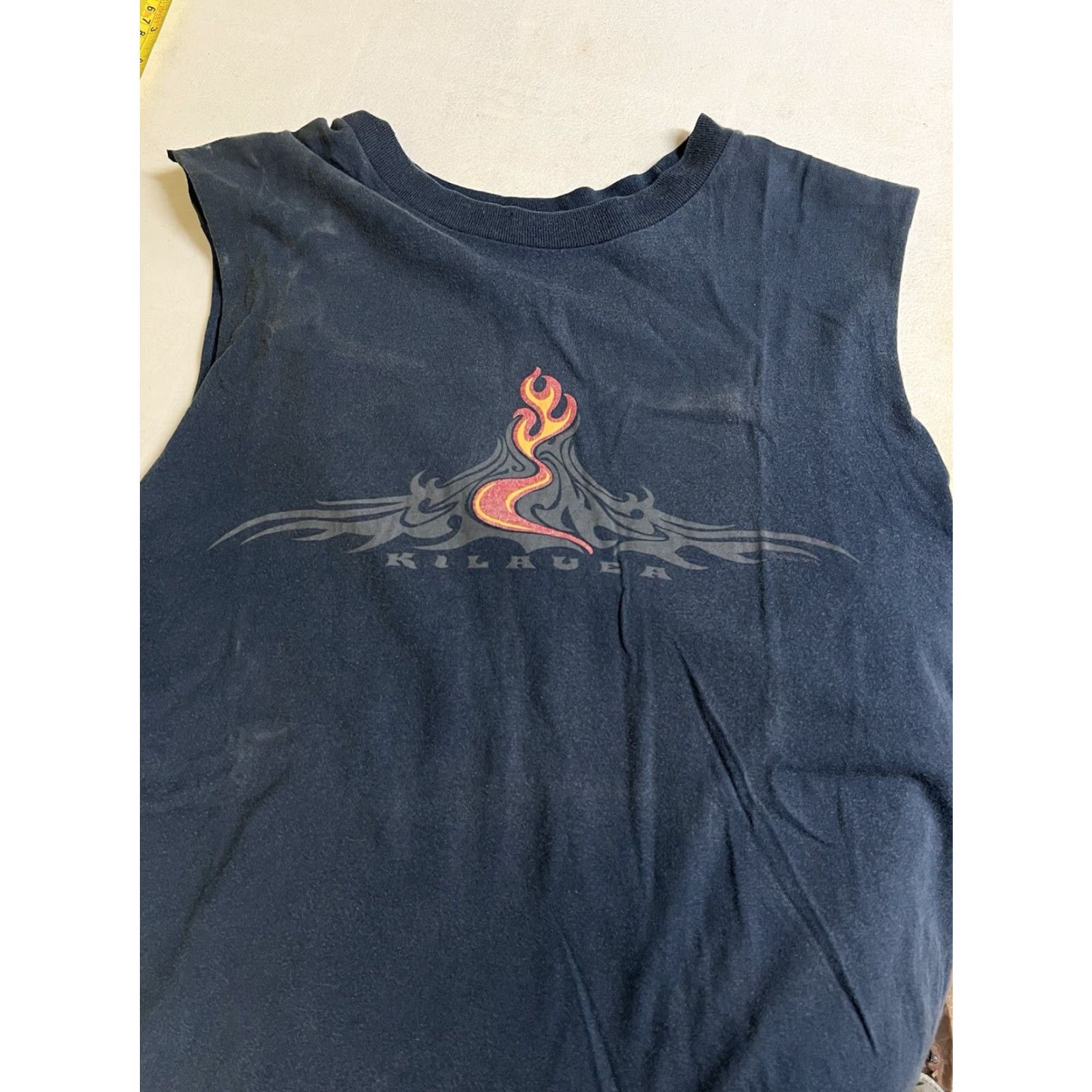 Vintage VINTAGE Crazy Shirts T-Shirt M Men Beach Hawaii Distressed Blue Sleeveless Crew Neck Cotton Graphic Print 90s? Size US M / EU 48-50 / 2 - 5 Thumbnail