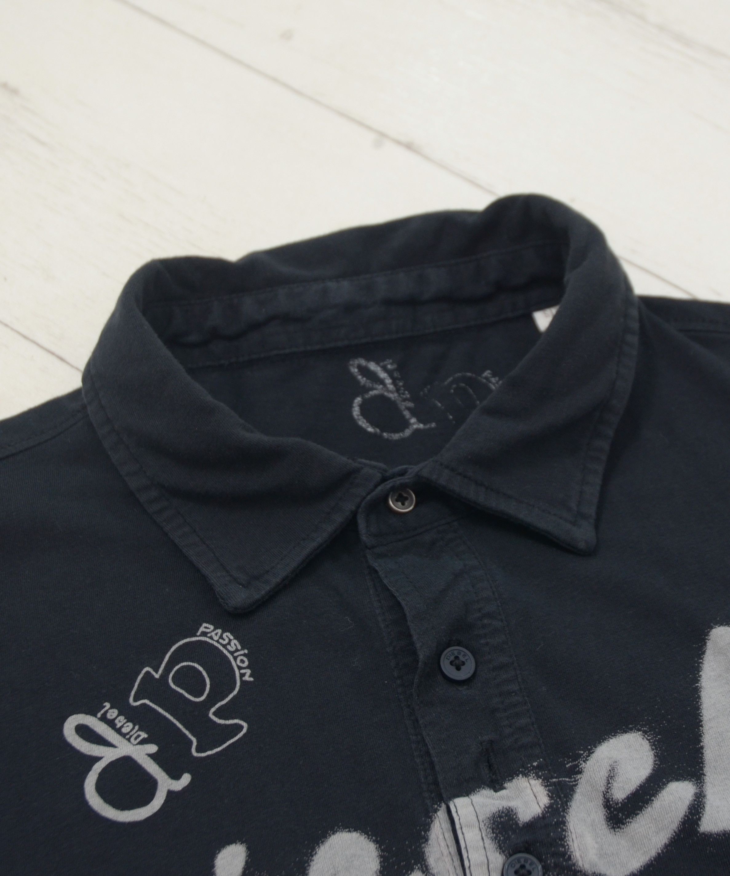 Designer × Diesel × Vintage Vintage Diesel All Over Print Y2K Polo Tee Rare Big Logo Size US L / EU 52-54 / 3 - 6 Thumbnail
