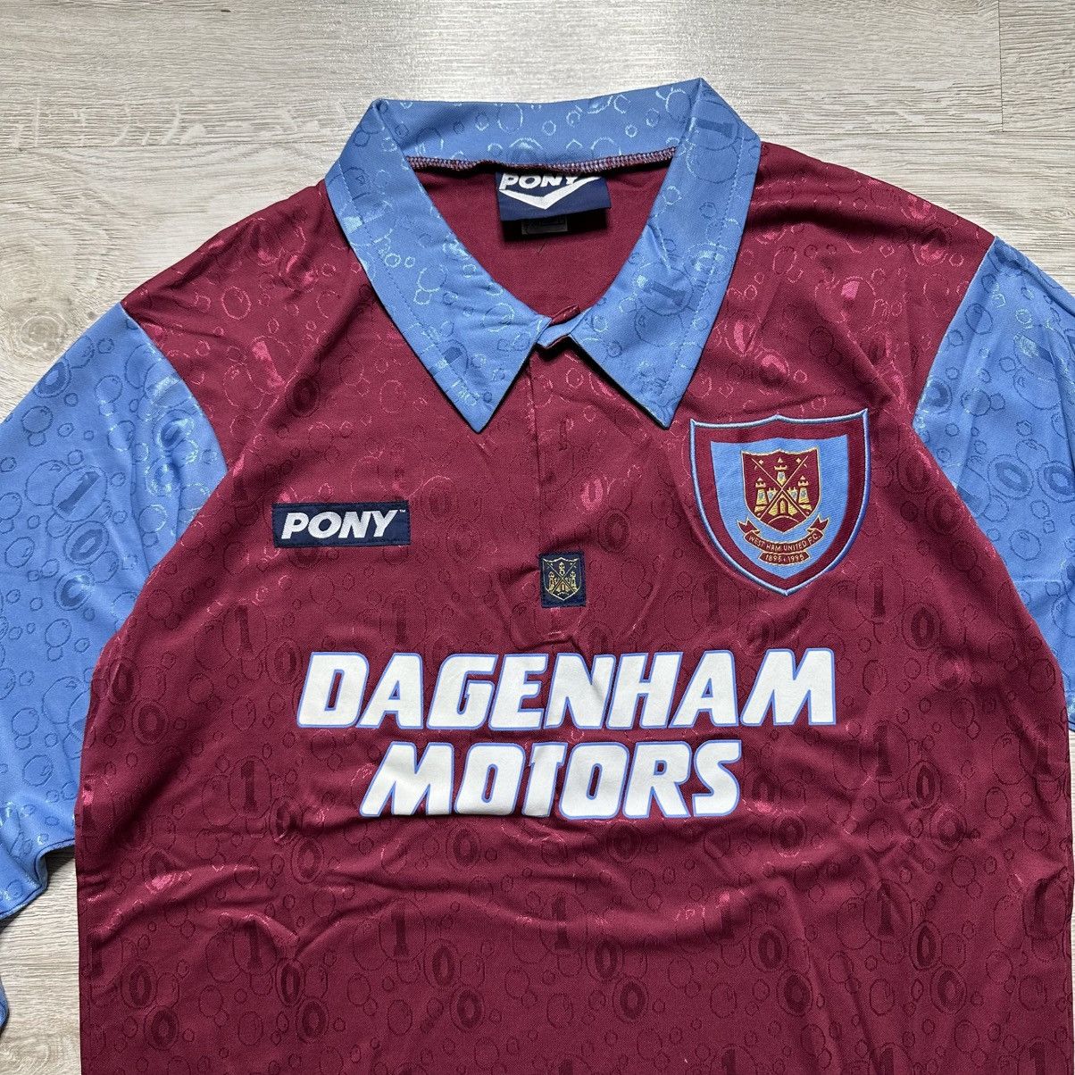 PONY Vintage Pony West Ham United Long Sleeve Soccer jersey Size US L / EU 52-54 / 3 - 4 Thumbnail