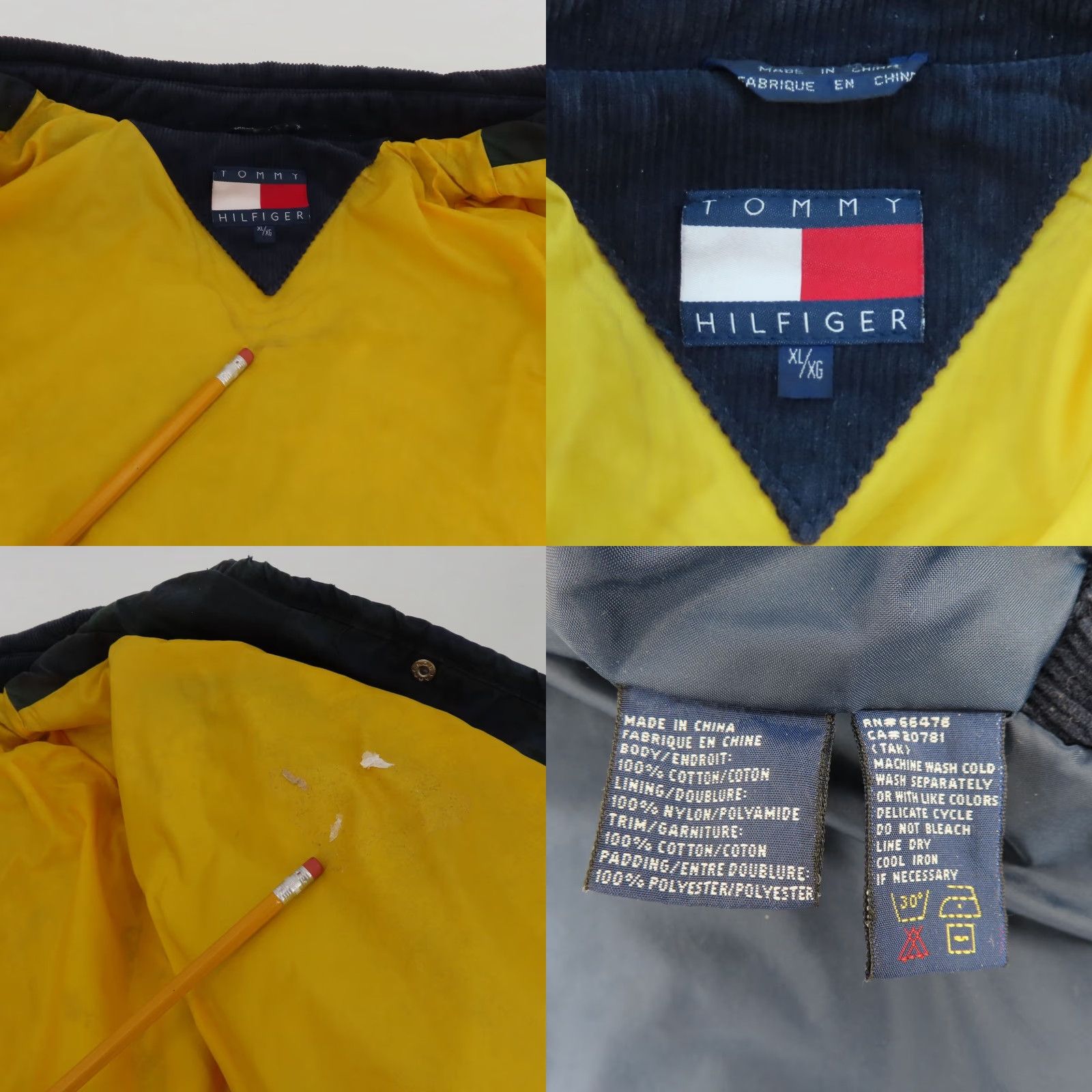 Tommy Hilfiger VINTAGE Tommy Hilfiger Jacket Blue Tartan Plaid Corduroy Collar 90s Quilted Coat Mens XL Cotton Casual Size US XL / EU 56 / 4 - 9 Thumbnail