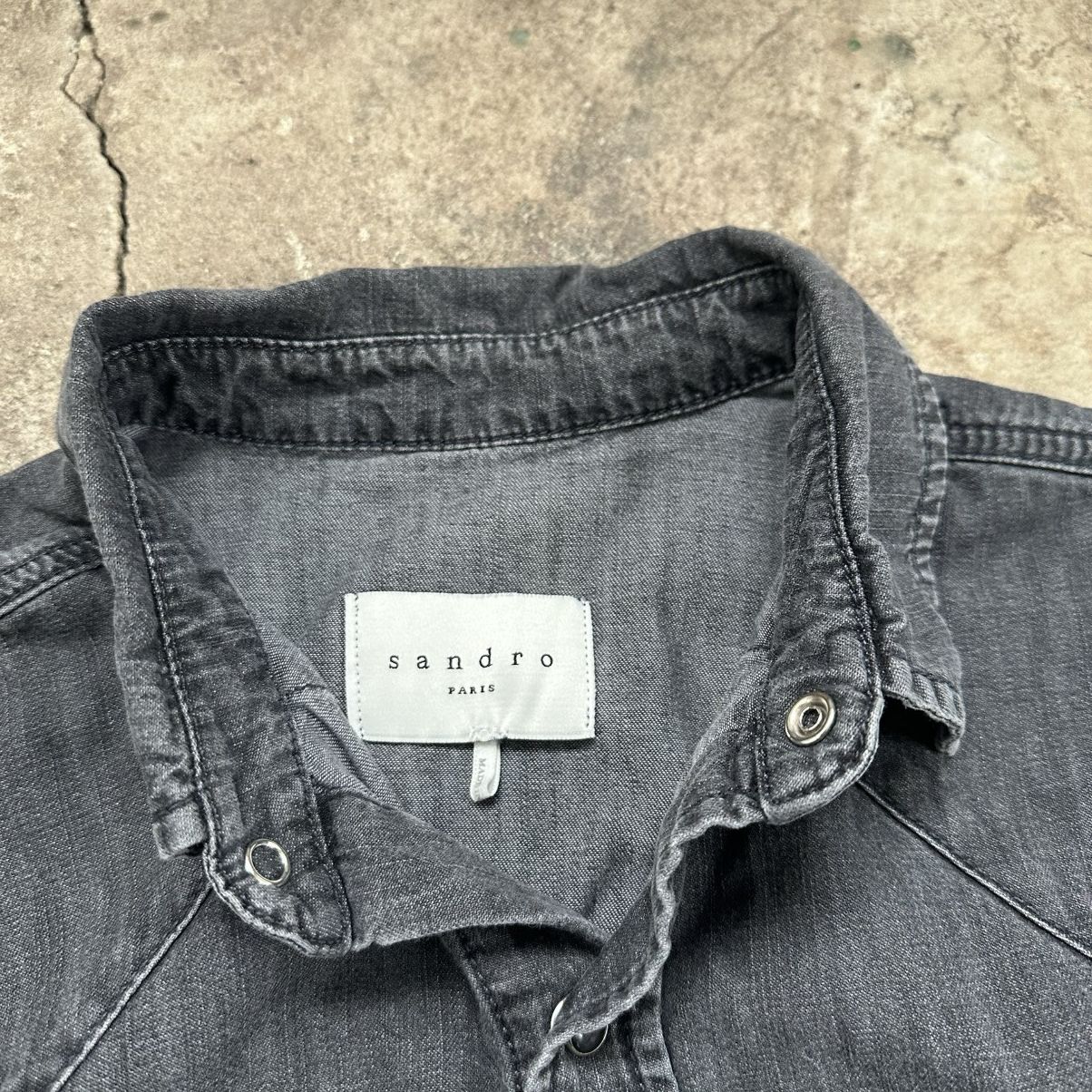 Sandro Sandro Paris Denim Jeans Shirt Long Sleeve Men's Size US S / EU 44-46 / 1 - 5 Thumbnail