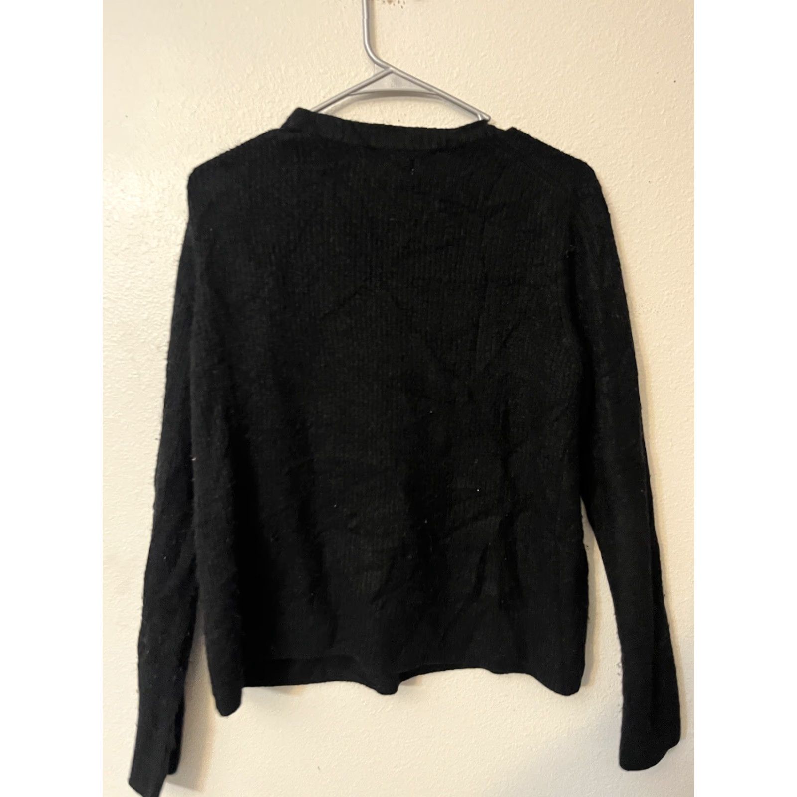 Old Navy Old Navy Black Knit Pullover Sweater Long Sleeve Women’s Size L Acrylic — Regular Fit, Solid Pattern, Round Neck, Casual, Vintage: No Size L / US 10 / IT 46 - 2 Thumbnail