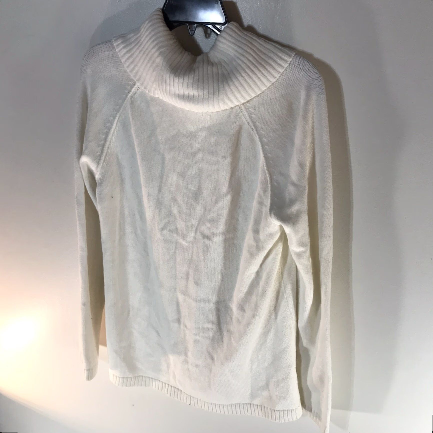 Vintage Kim Rogers White Cotton Sweater Cowl Neck Long Sleeve Womens Size M Casual Pullover Classic Size M / US 6-8 / IT 42-44 - 2 Thumbnail