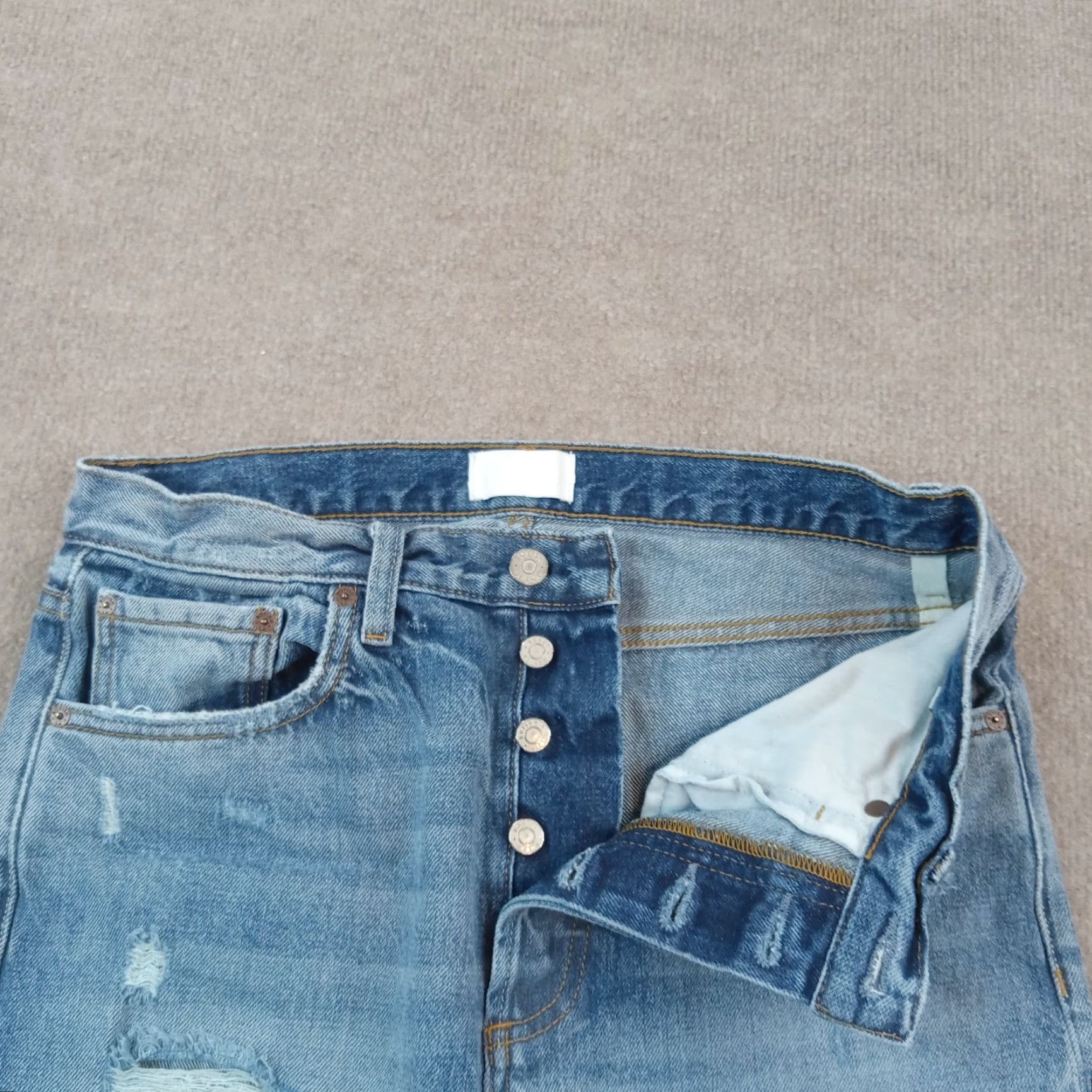Boyish Boyish Blue Women's Ankle Jeans 30x28 Distressed Button Fly Cotton Spandex Stretch Size 30" / US 8 / IT 44 - 6 Thumbnail