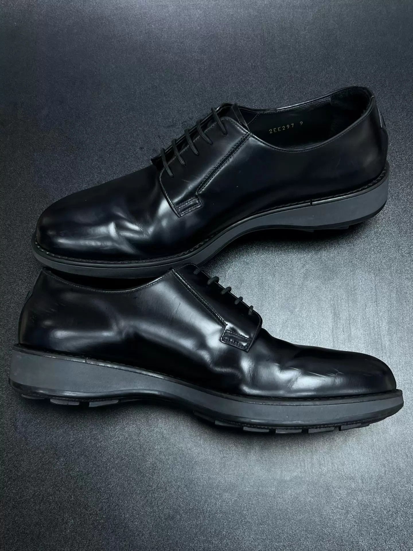 Prada PRADA Black Dress Shoes 43EU Near New Minor Scuffs Size US 10 / EU 43 - 6 Thumbnail