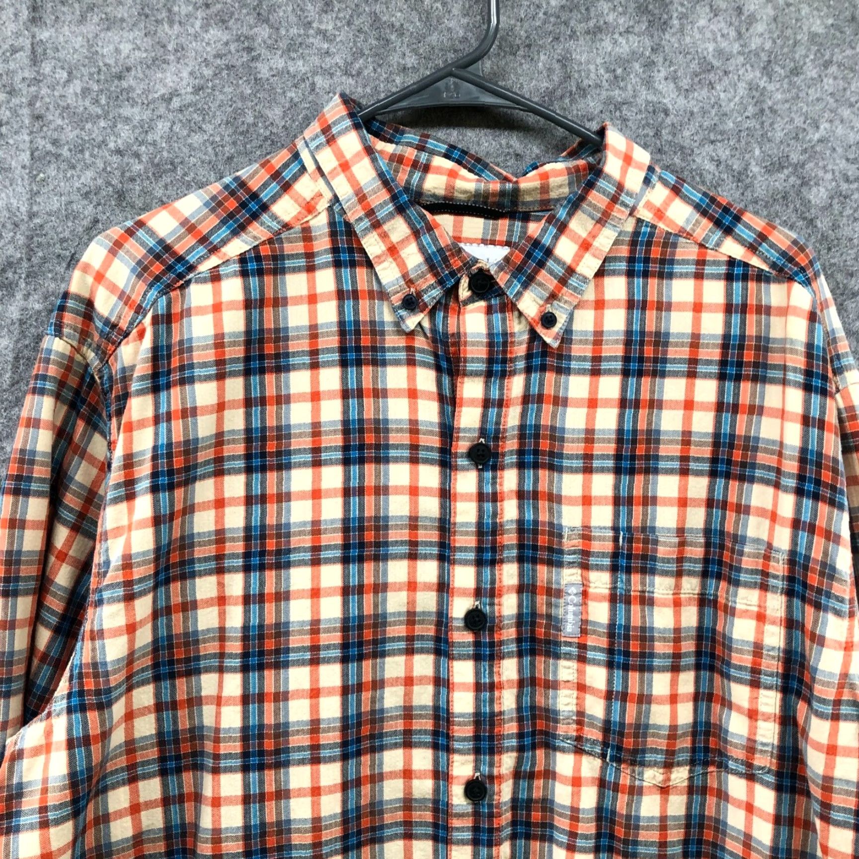 Vintage Coiumbia Long Sleeve Shirt Mens XL Plaid Orange Blue Cotton Woven Button Down Size US XL / EU 56 / 4 - 6 Thumbnail