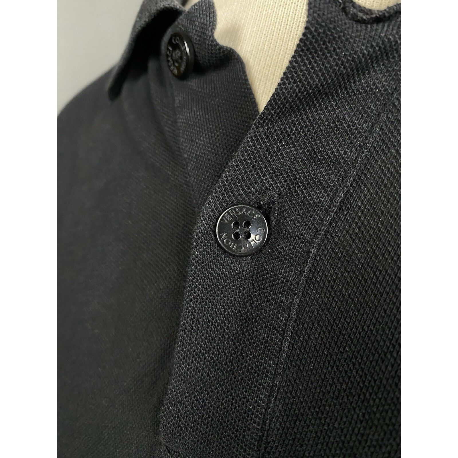 Versace Vesace Small Logo VTG Men's Black Polo T-Shirt Size S-M Size US M / EU 48-50 / 2 - 8 Thumbnail