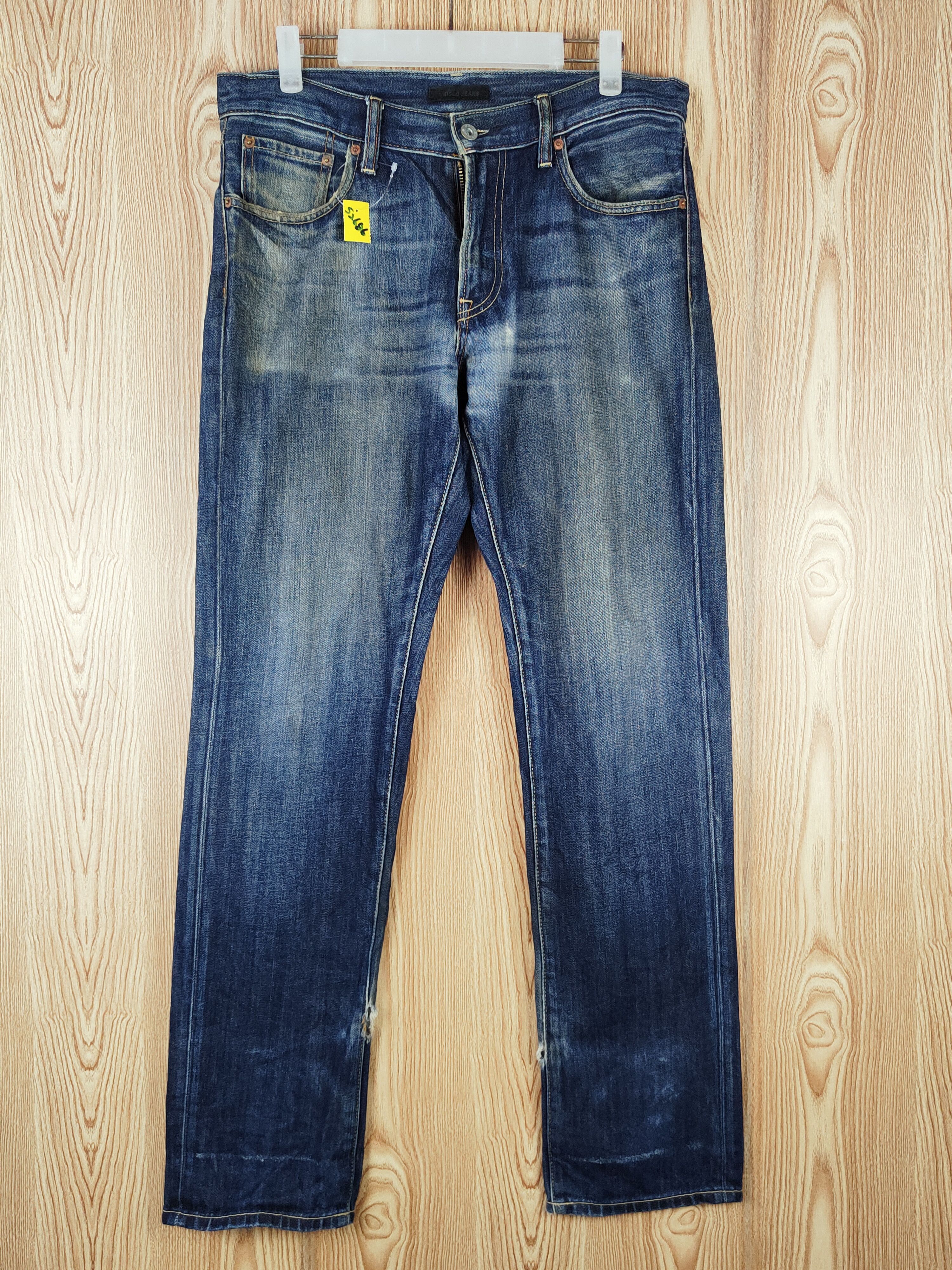 Japanese Brand Uniqlo Dark Blue Distressed Ripped Jeans #S2686 Size US 31 - 1 Thumbnail
