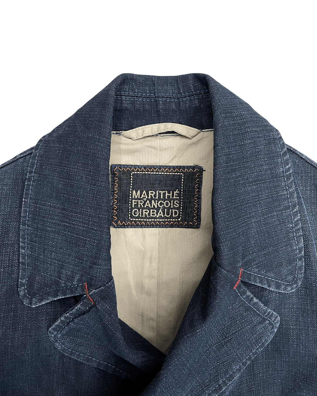 Marithe + Francois Girbaud Marithe Francois Girbaud 90s Red Stitch Detail Denim Blazer Size M / US 6-8 / IT 42-44 - 8 Thumbnail