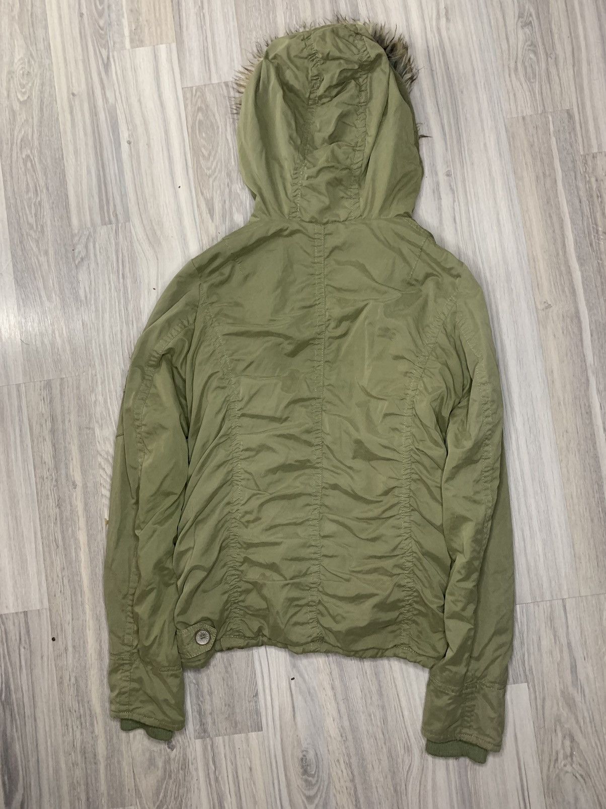 Military Y2K faux fur jacket Alpha Industries LGB Goa style