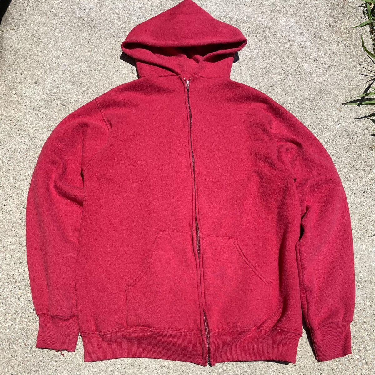 Vintage 70s Russell Athletic Zip Up Hoodie Red L - Main Image