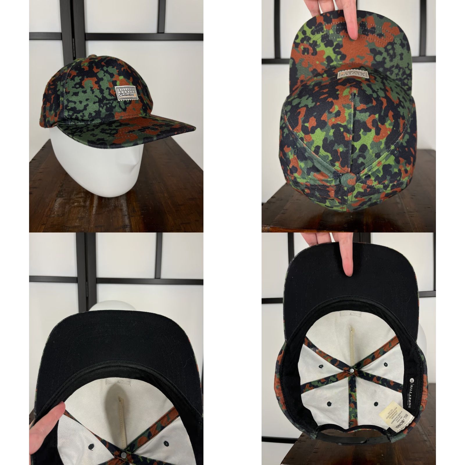 Billabong Billabong Hat Cap Snap Back Adult One Size Green Camo Polyester Blend Surf Skate Camouflage 90s Mens Snapback Size ONE SIZE - 8 Thumbnail