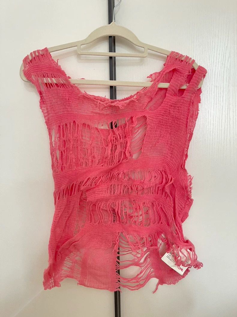 Junya Watanabe JUNYA WATANABE Pink Irregular Knit Vest Size ONE SIZE - 1 Thumbnail