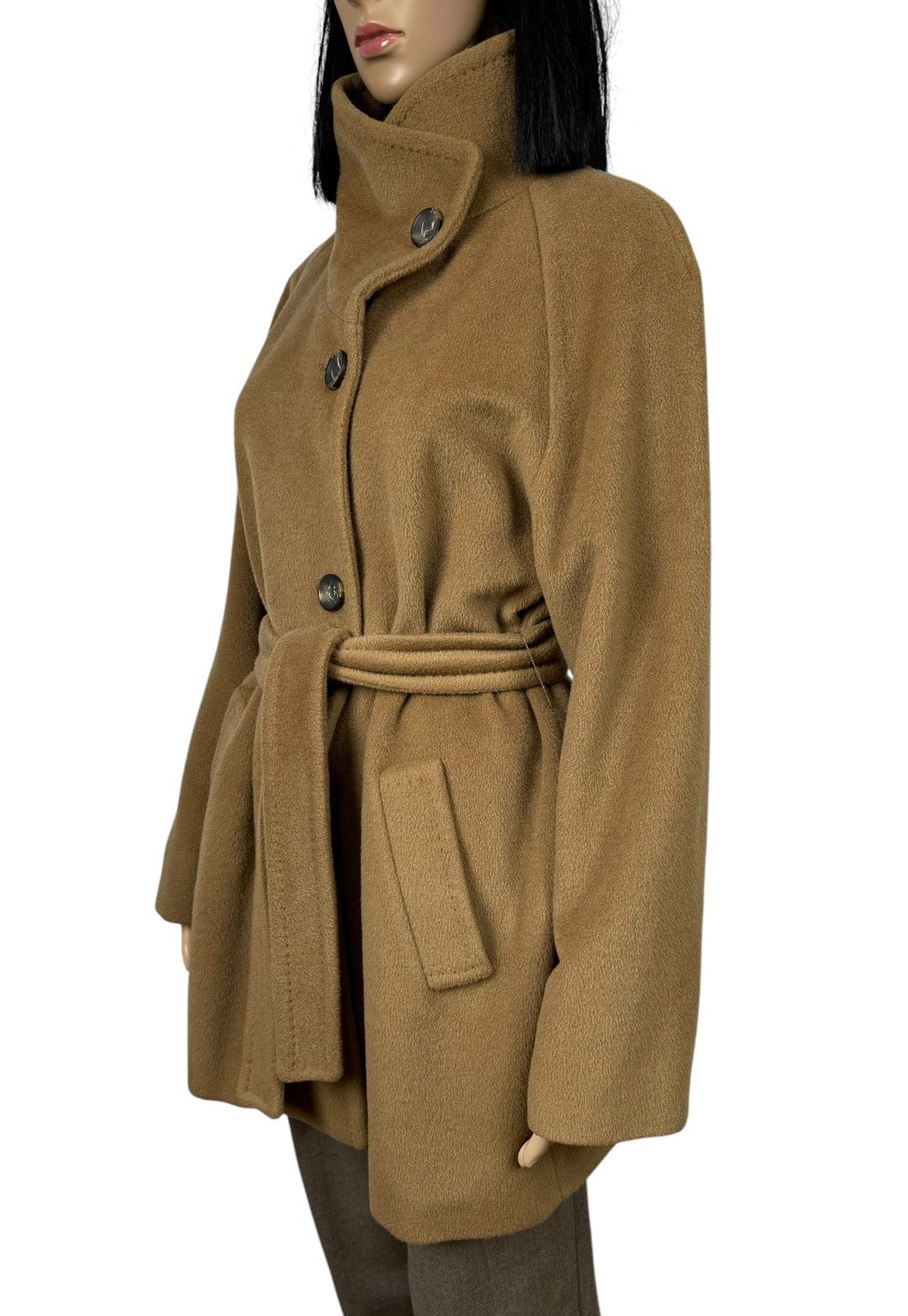 Marella Marella Wool-Cashmere Belted Coat Mock Neck size US8 IT44 Size M / US 6-8 / IT 42-44 - 5 Thumbnail