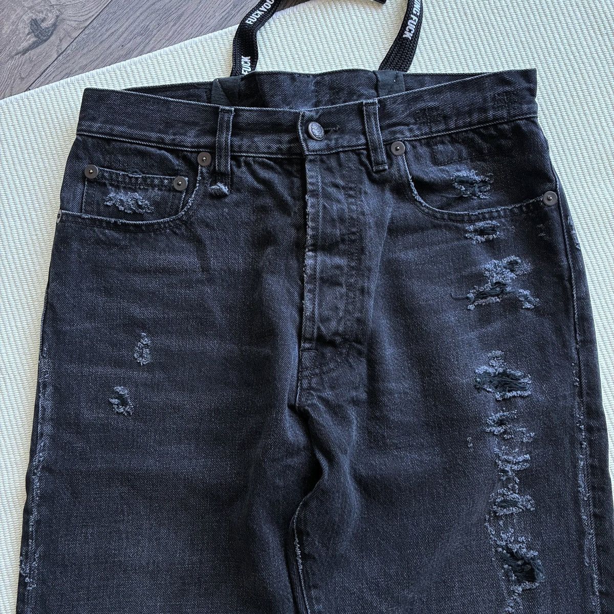 R13 R13 High-Rise Lace-up Back Washed Black Jeans Size 27" / US 4 / IT 40 - 6 Thumbnail