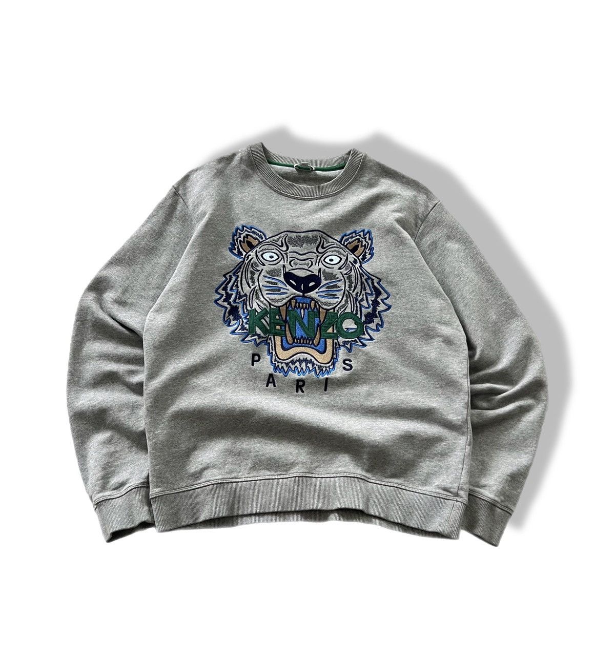 Kenzo Kenzo Paris Jungle Tiger Embroidered Sweatshirt Gray Medium Size US M / EU 48-50 / 2 - 1 Thumbnail