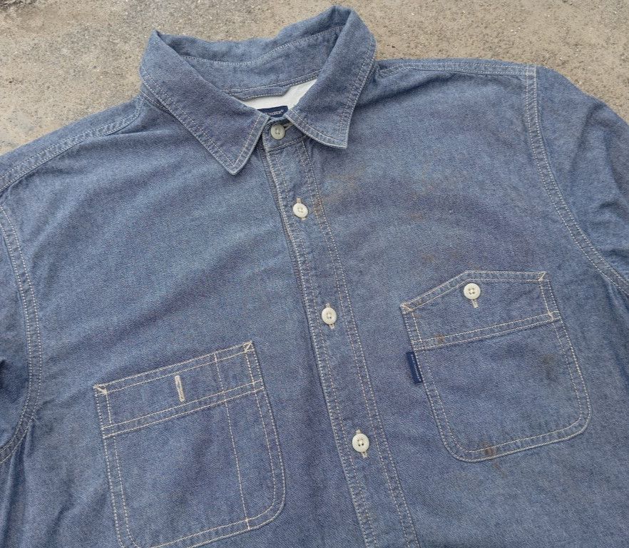 Japanese Brand Chambray Indigo & Double Pocket shirt 🎌 Size US L / EU 52-54 / 3 - 1 Thumbnail