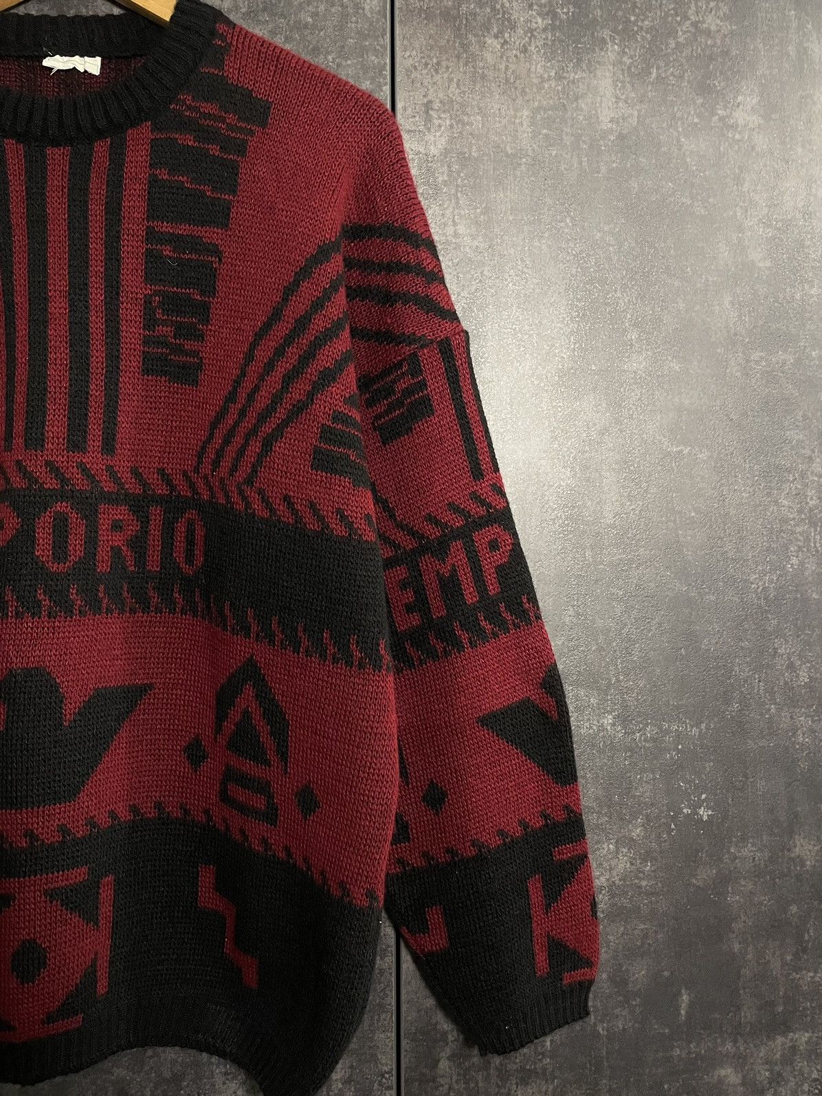 Emporio Armani Vintage 80s Aztec Emporio Armani Knit Sweater Hedi YSL RRL Size US L / EU 52-54 / 3 - 6 Thumbnail